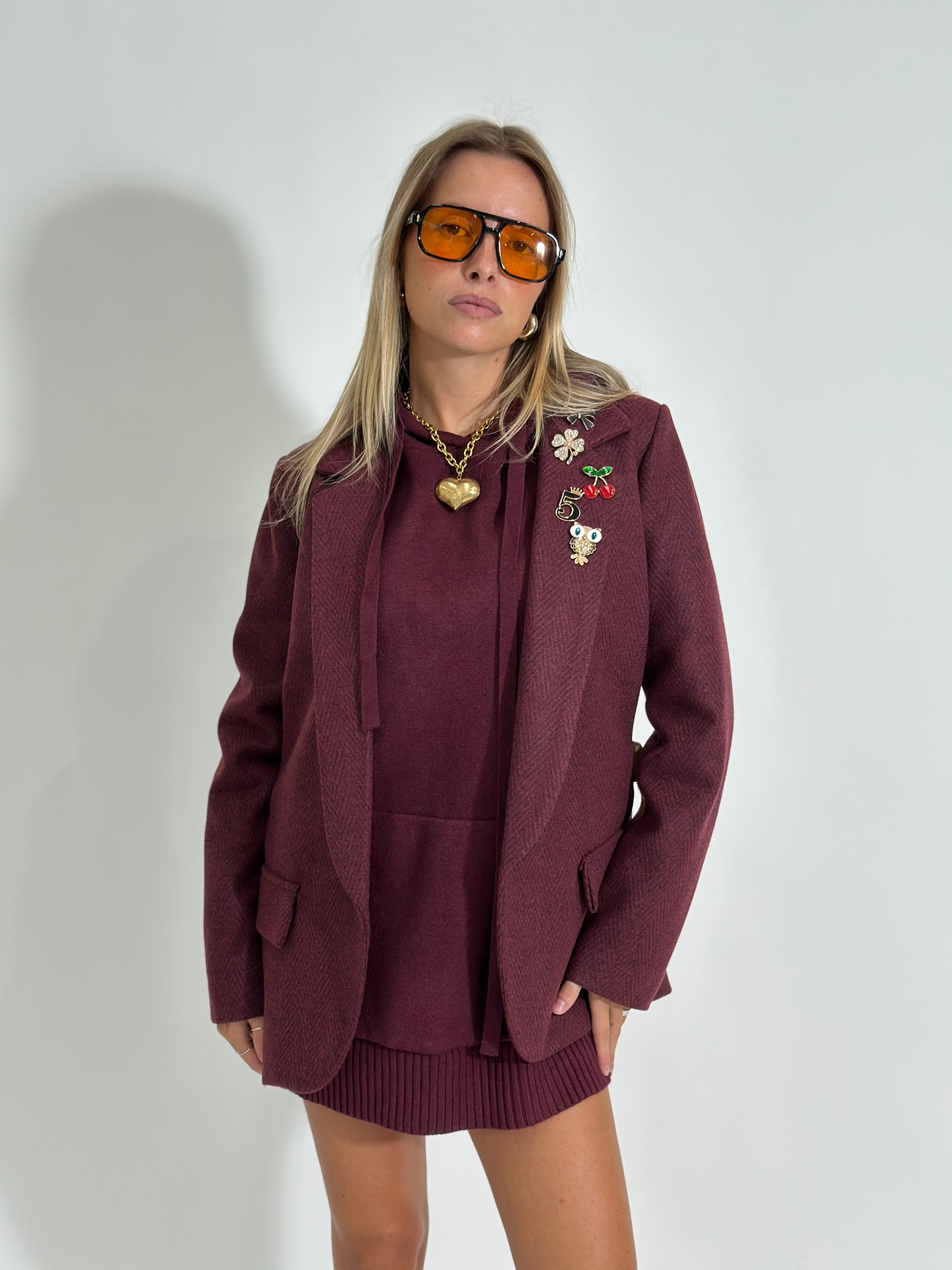 Giacca cintura 4182 BURGUNDY