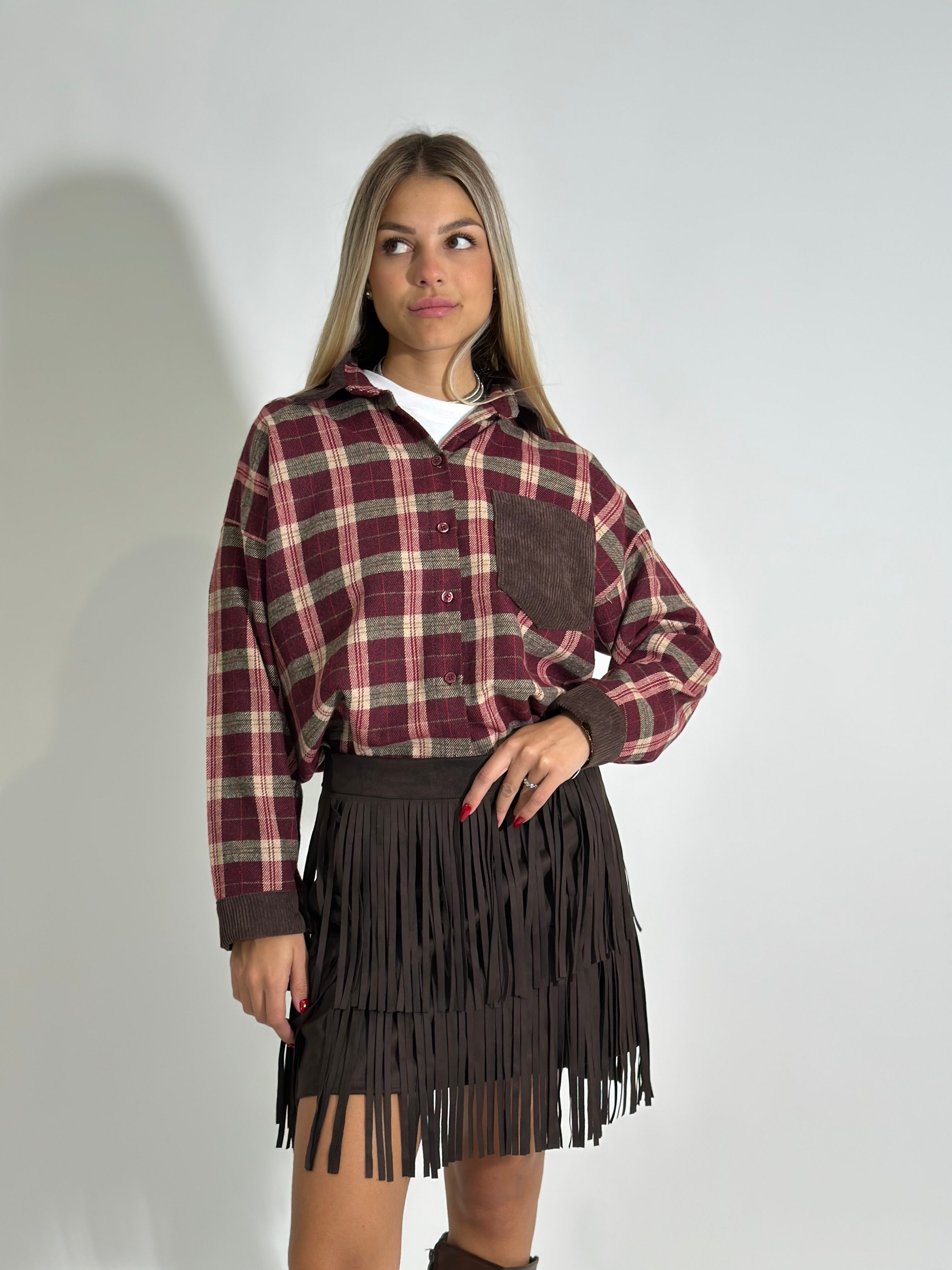 Camicia check 25683-1 BURGUNDY
