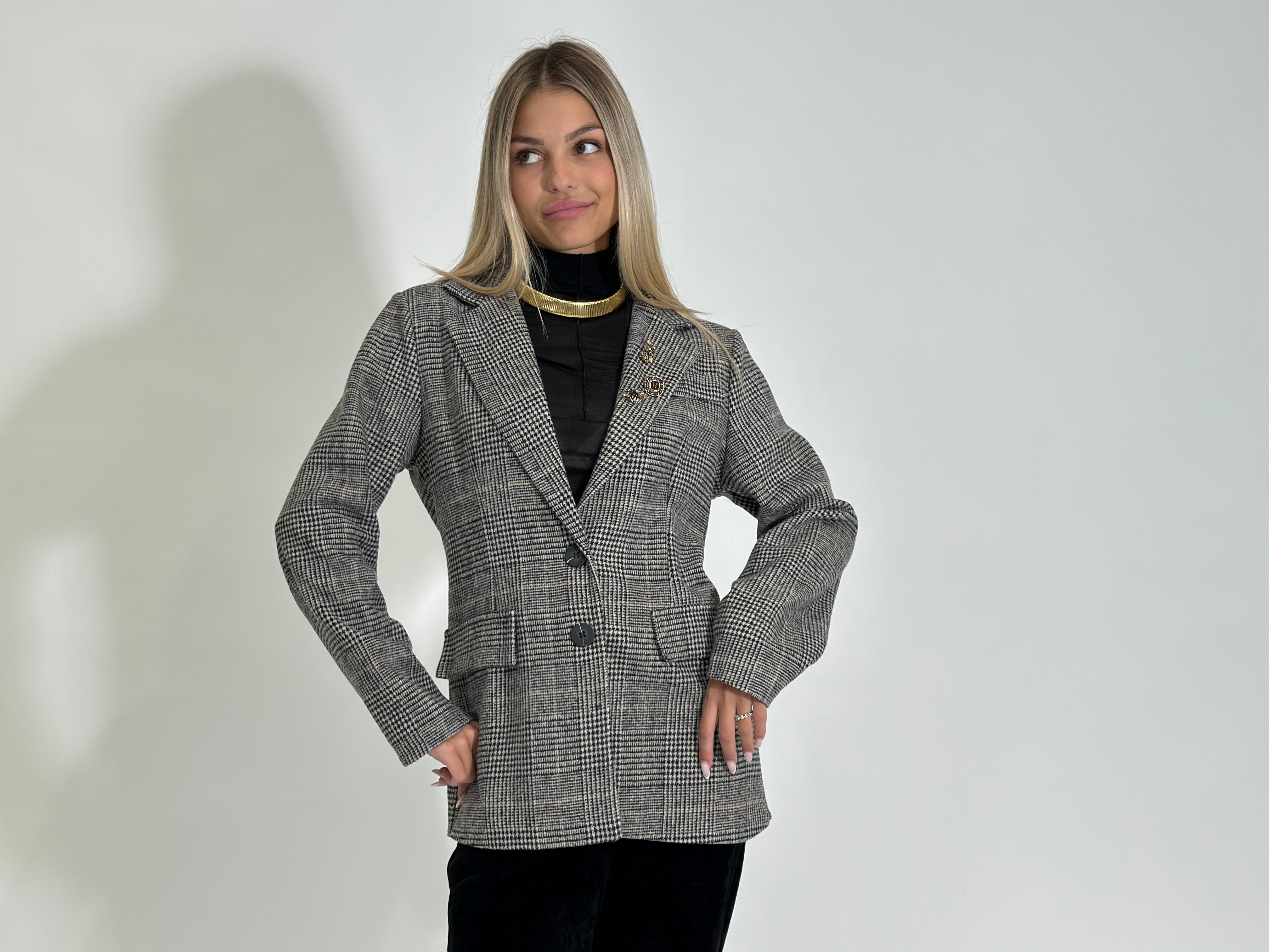 Giacca check 25817 NERO