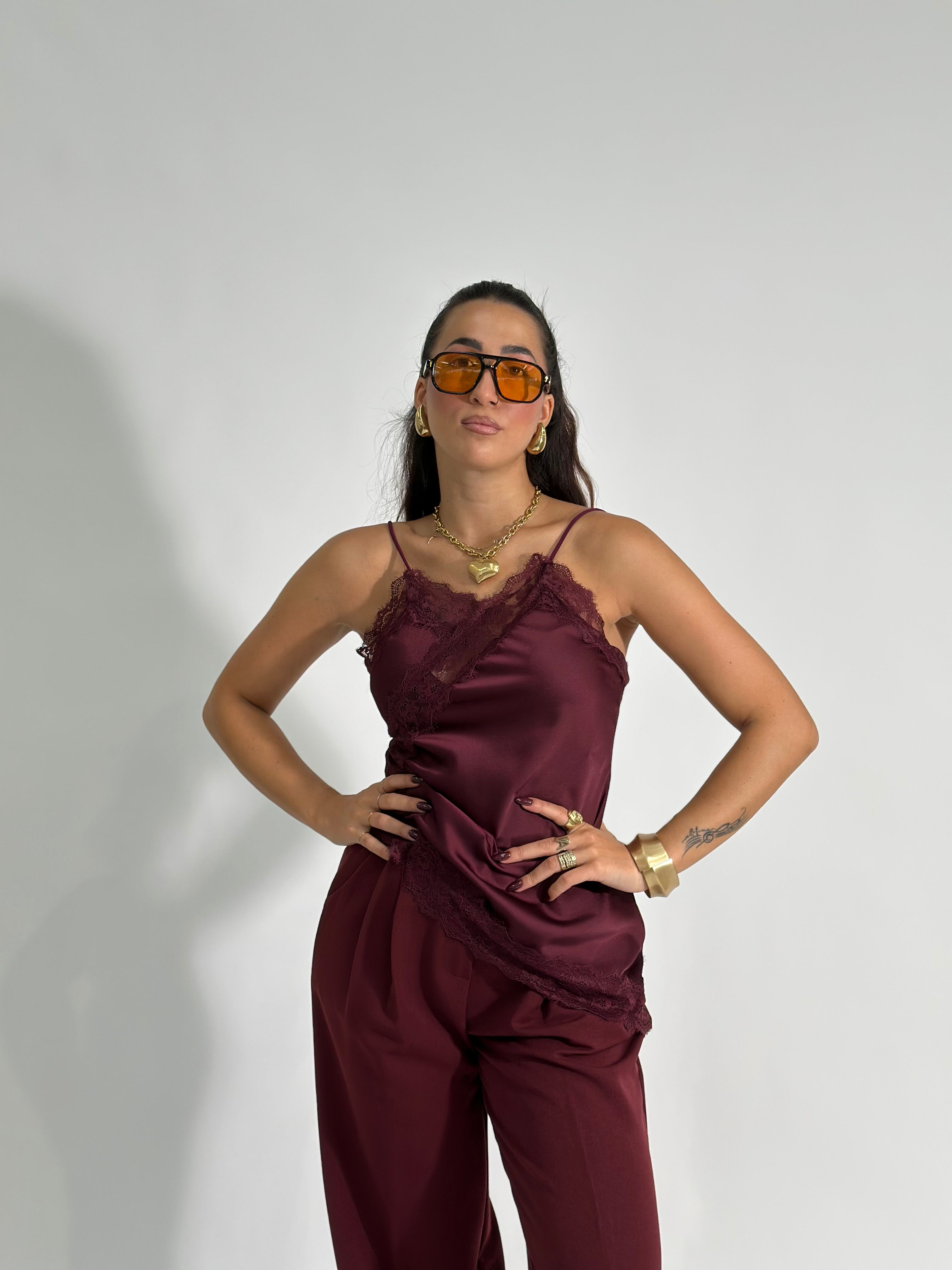 Top pizzo 2720 BURGUNDY