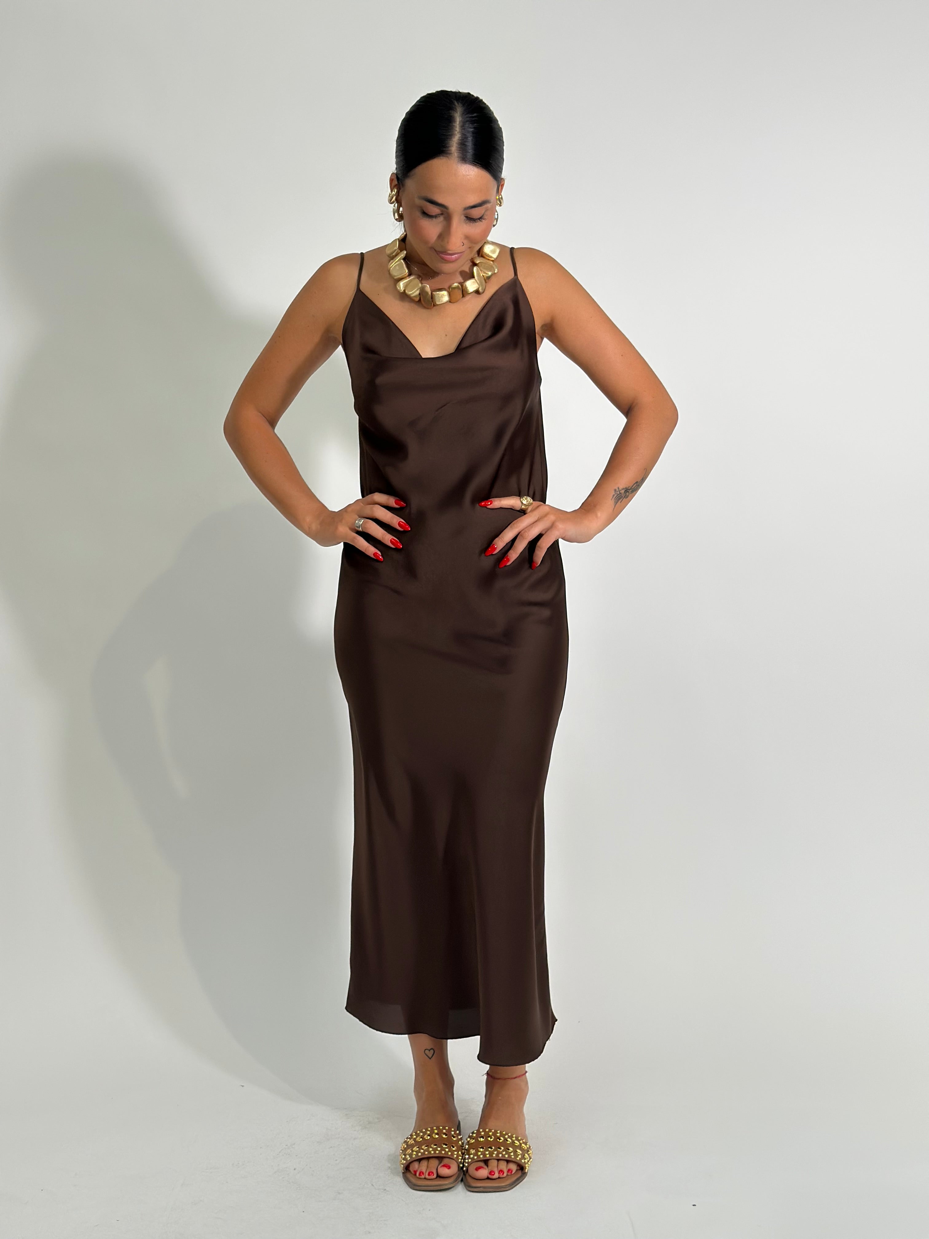 Abito satin drappeggio 1502