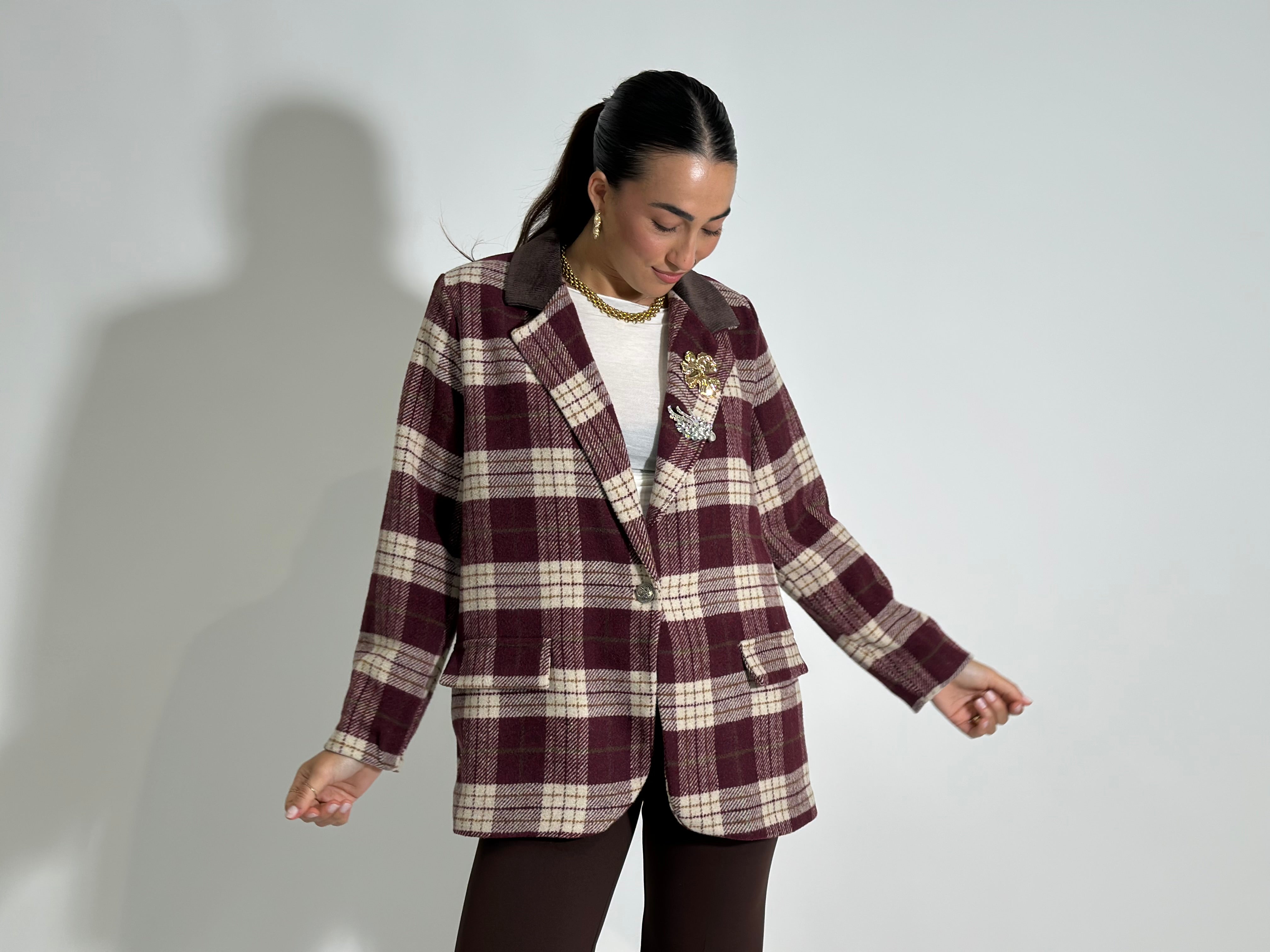 Giacca Check 7869 BURGUNDY