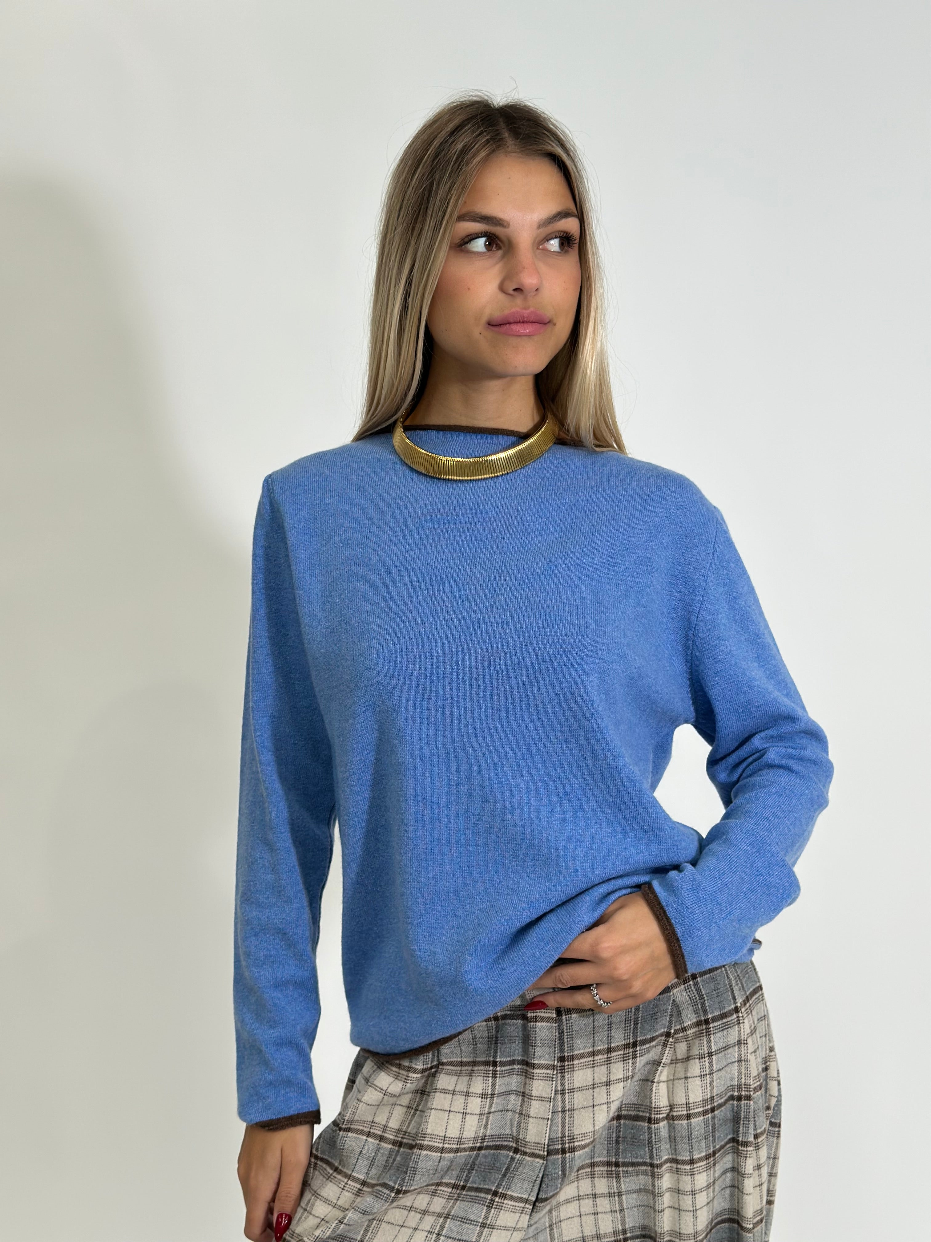 Maglia cashmere blend Bicolore 6635
