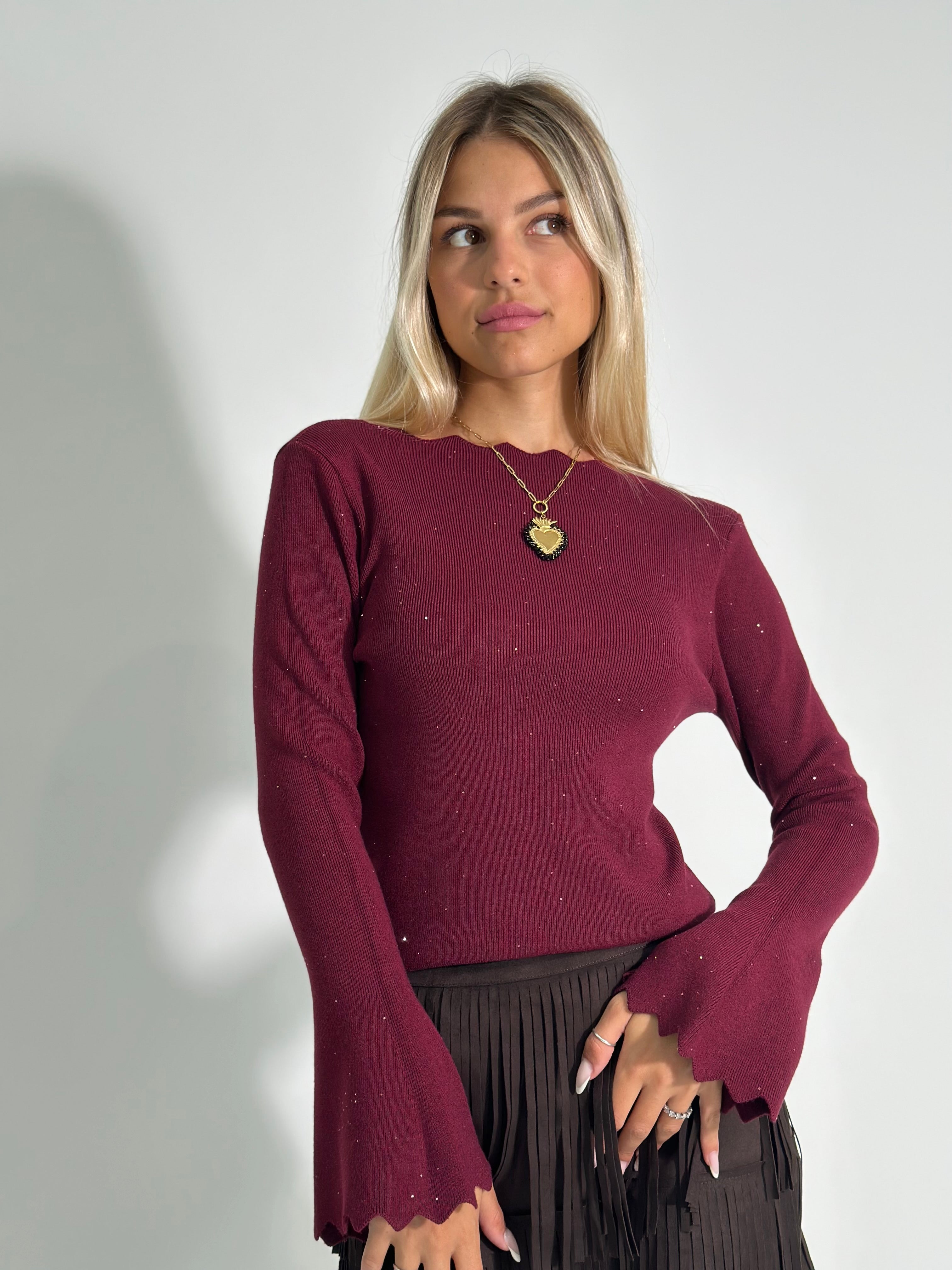 Maglia smerlo NZ5513 BURGUNDY