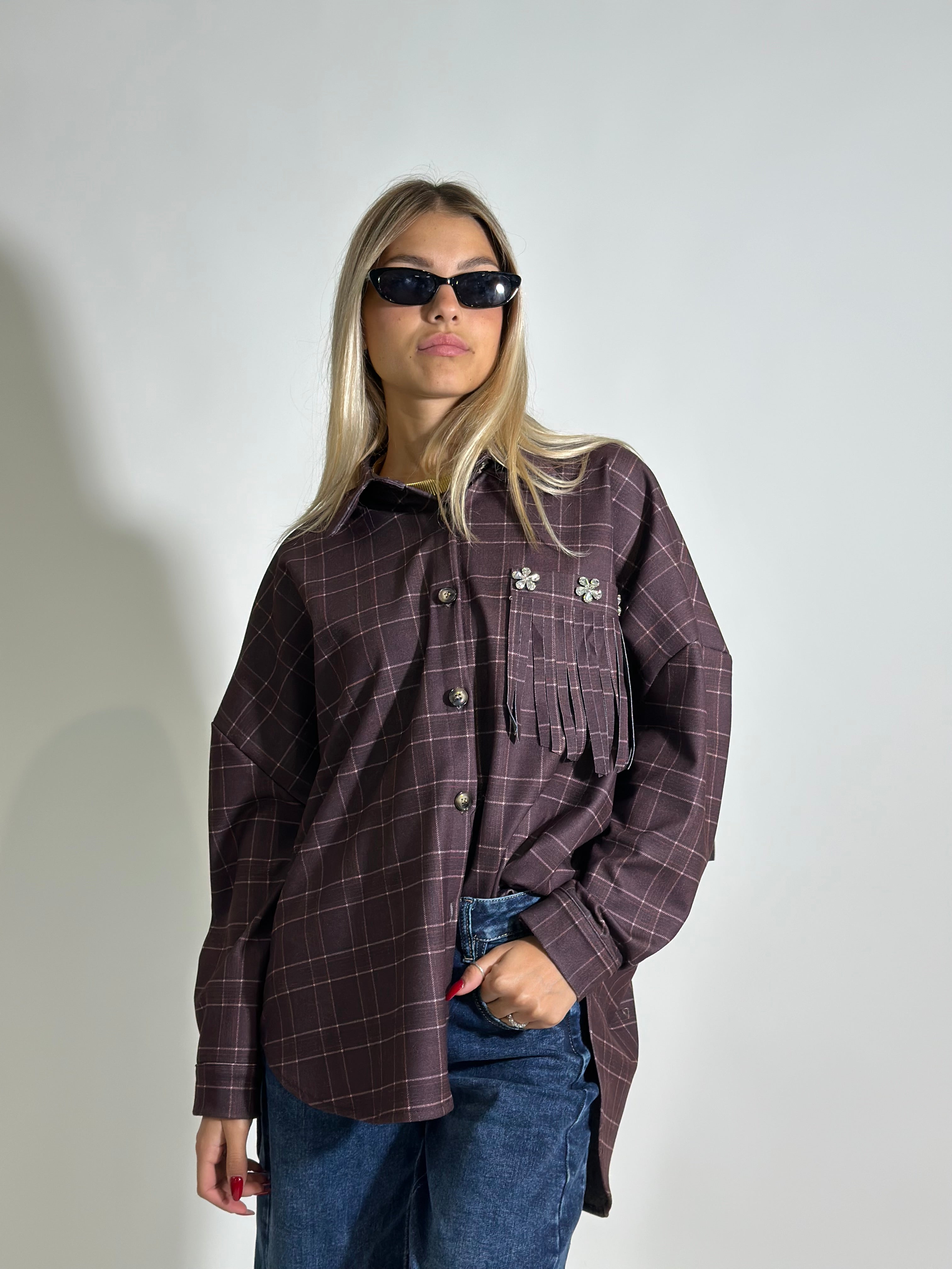 Camicia madras 7814 BURGUNDY