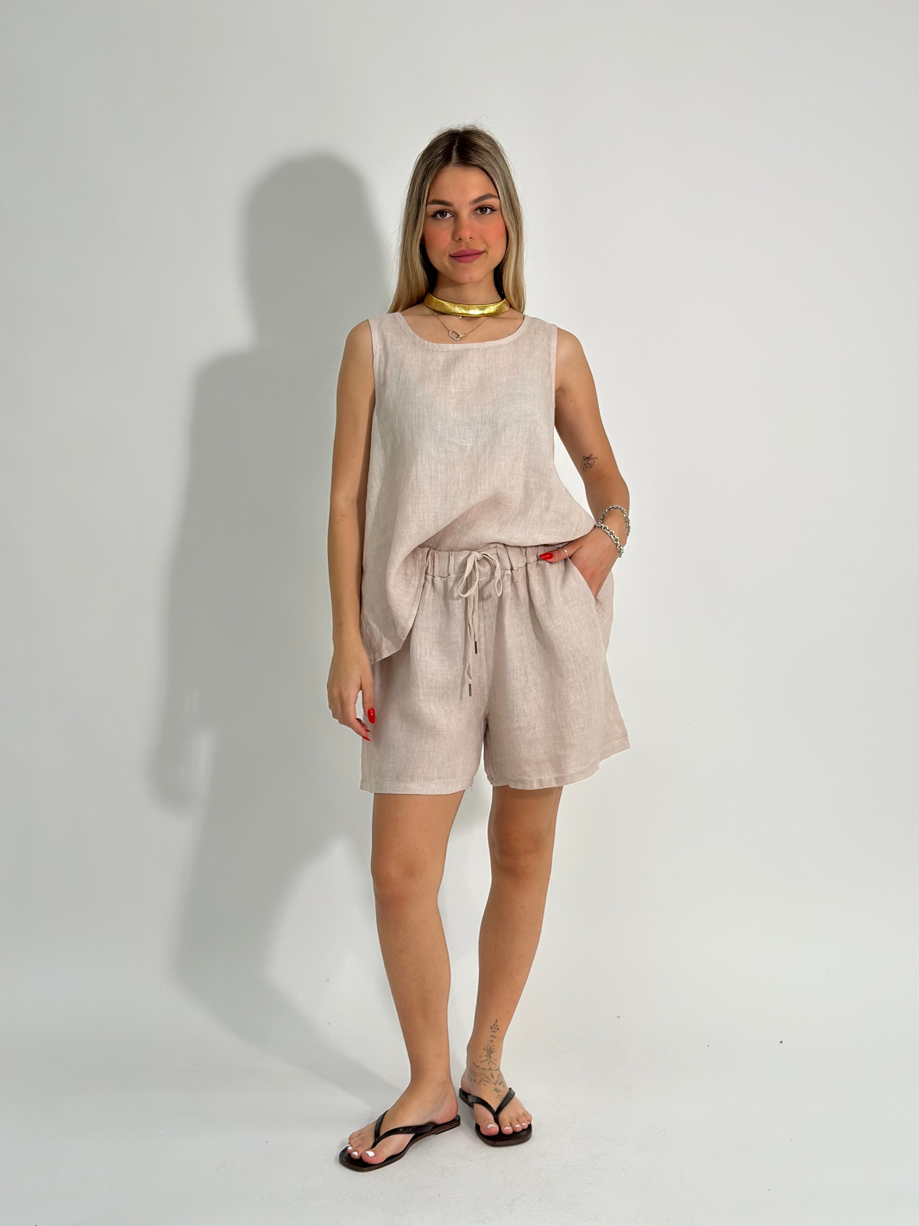 Shorts lino coulisse 23367