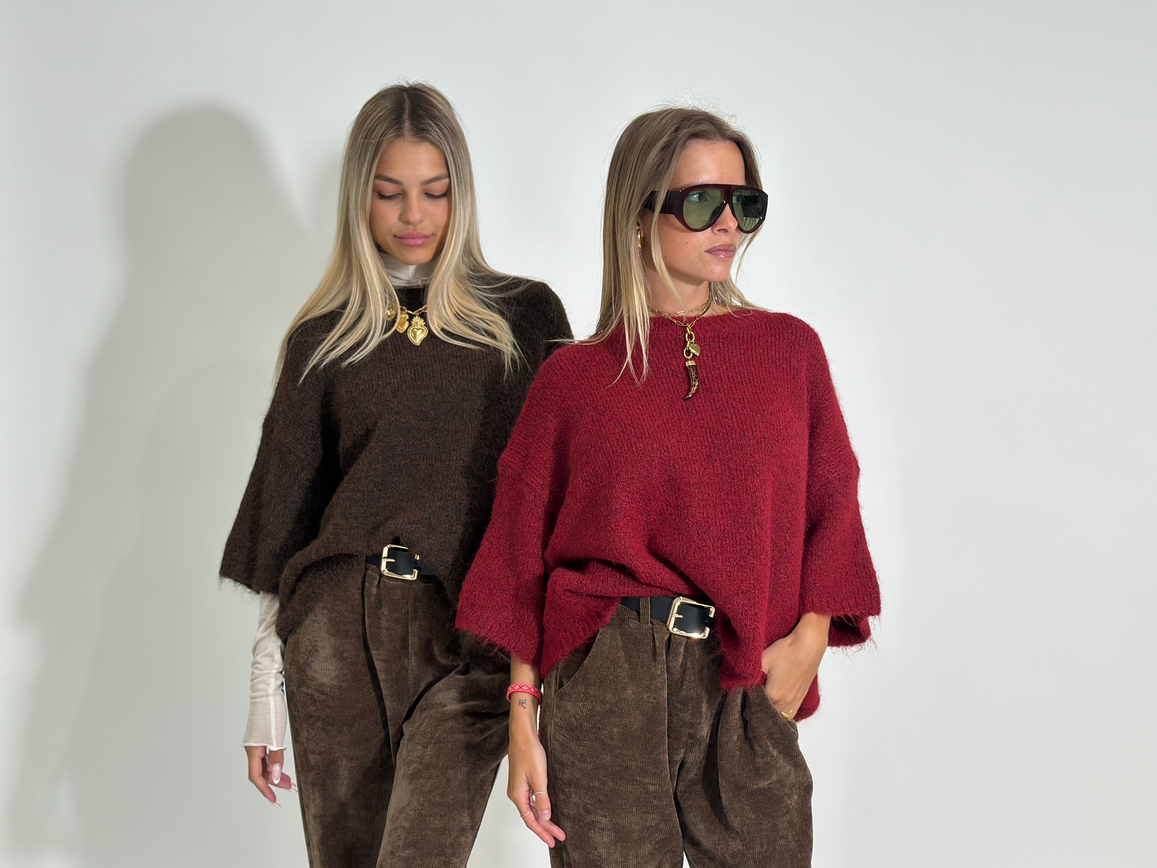 Maglia scatoletta A25179 BURGUNDY