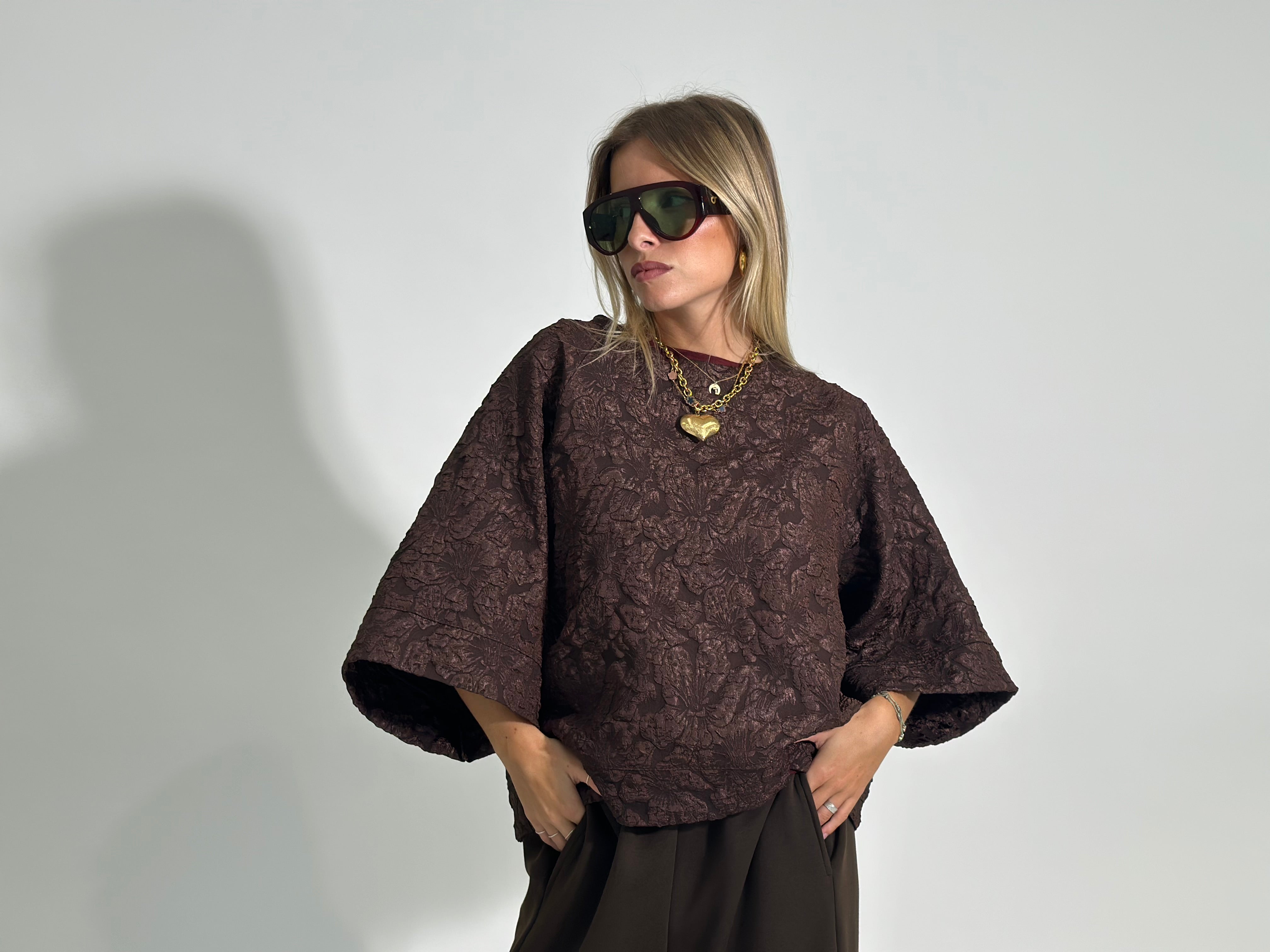 Maglia dama L5316 MARRONE