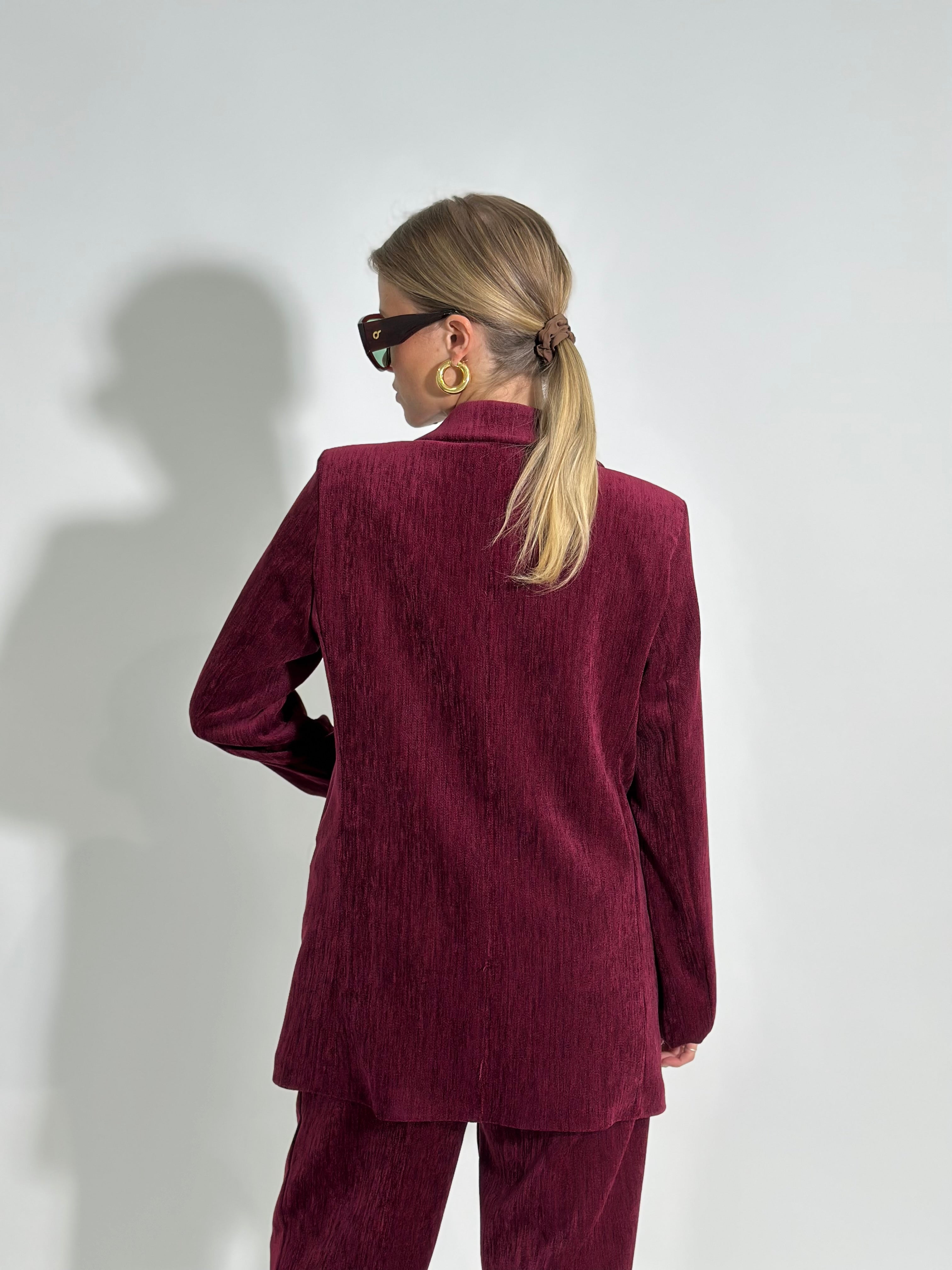 Giacca velour 812 BORDO'