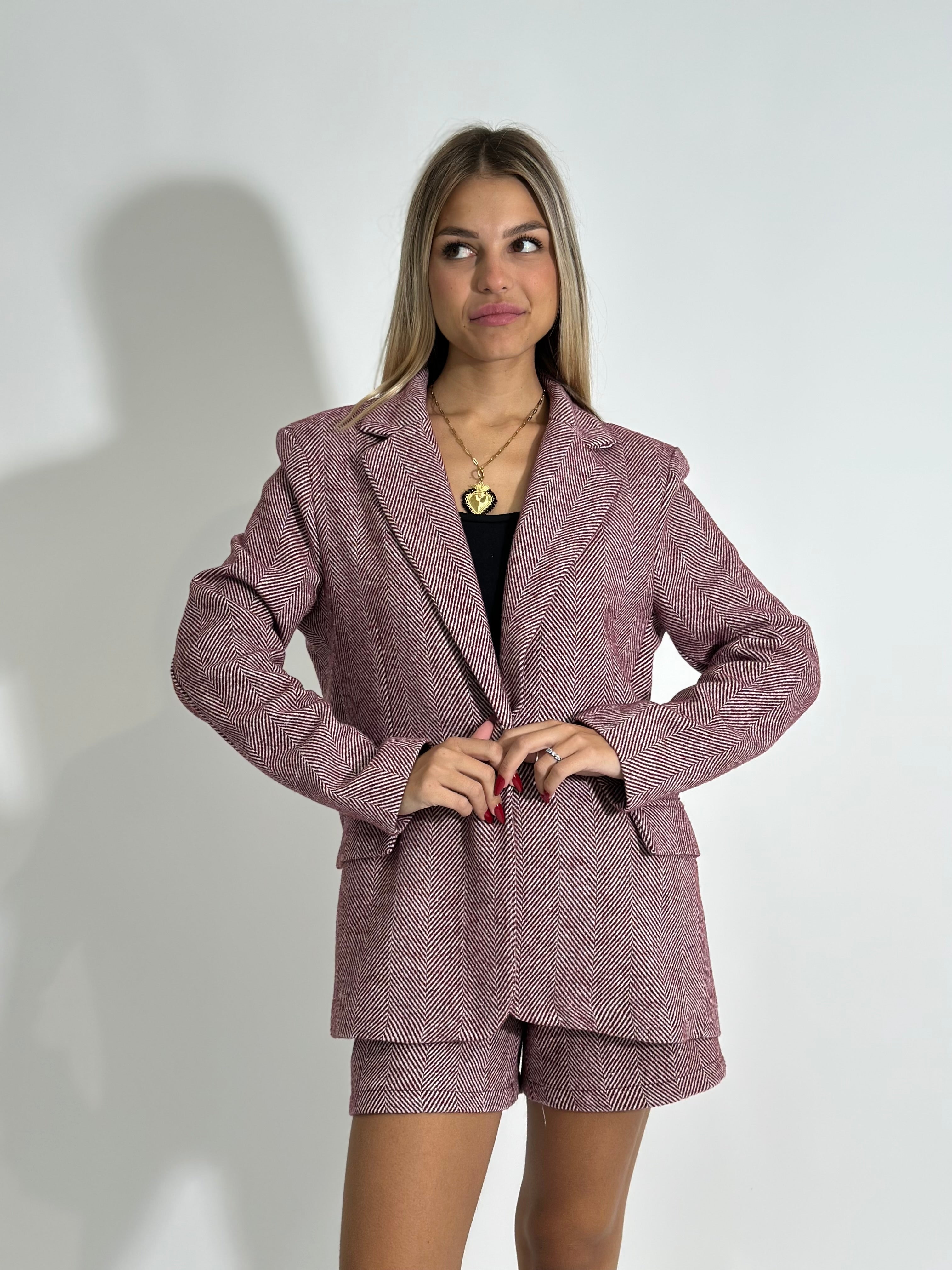 Giacca spigata 27847 BURGUNDY