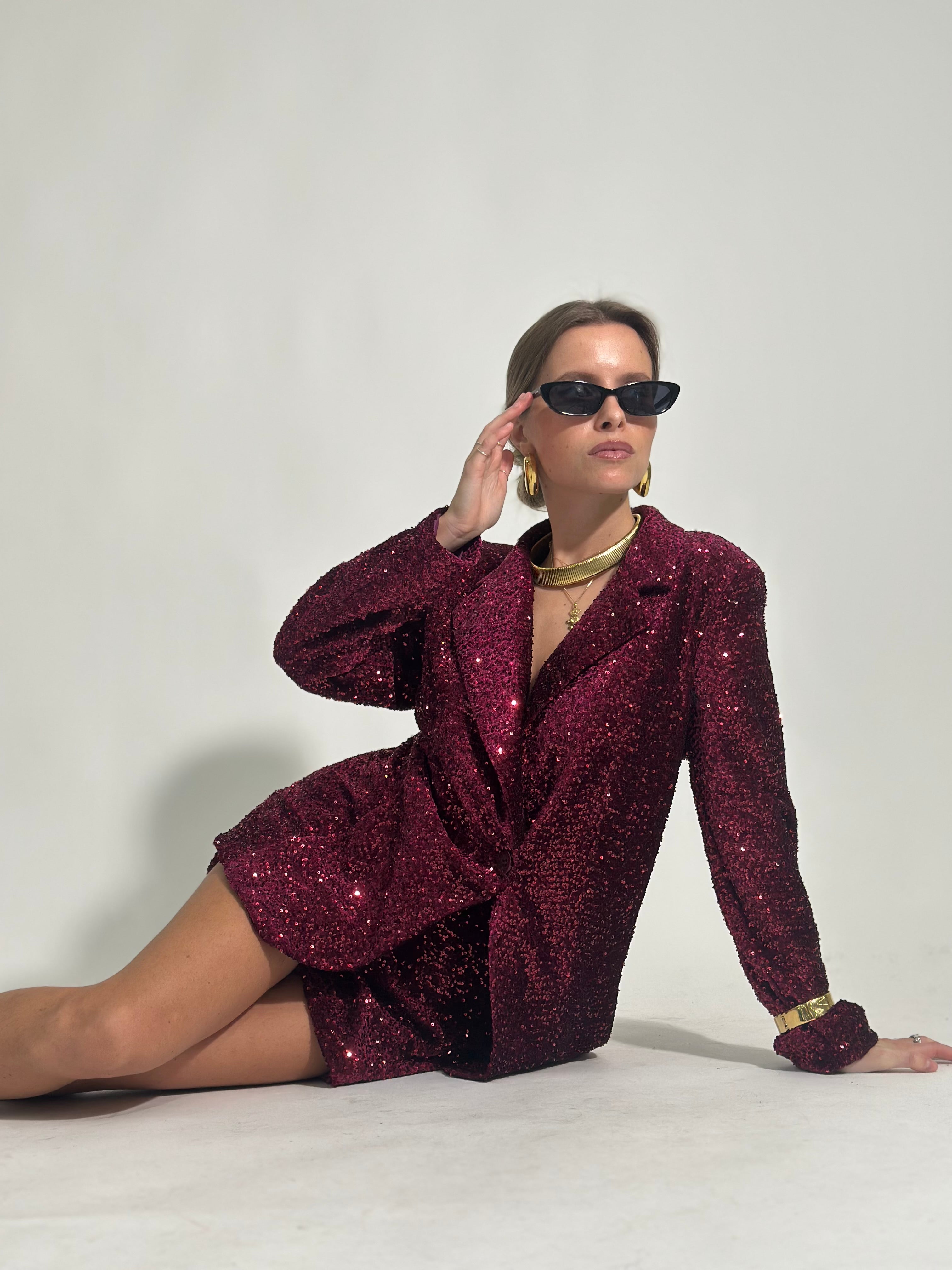 Giacca Paillettes 73024 BURGUNDY