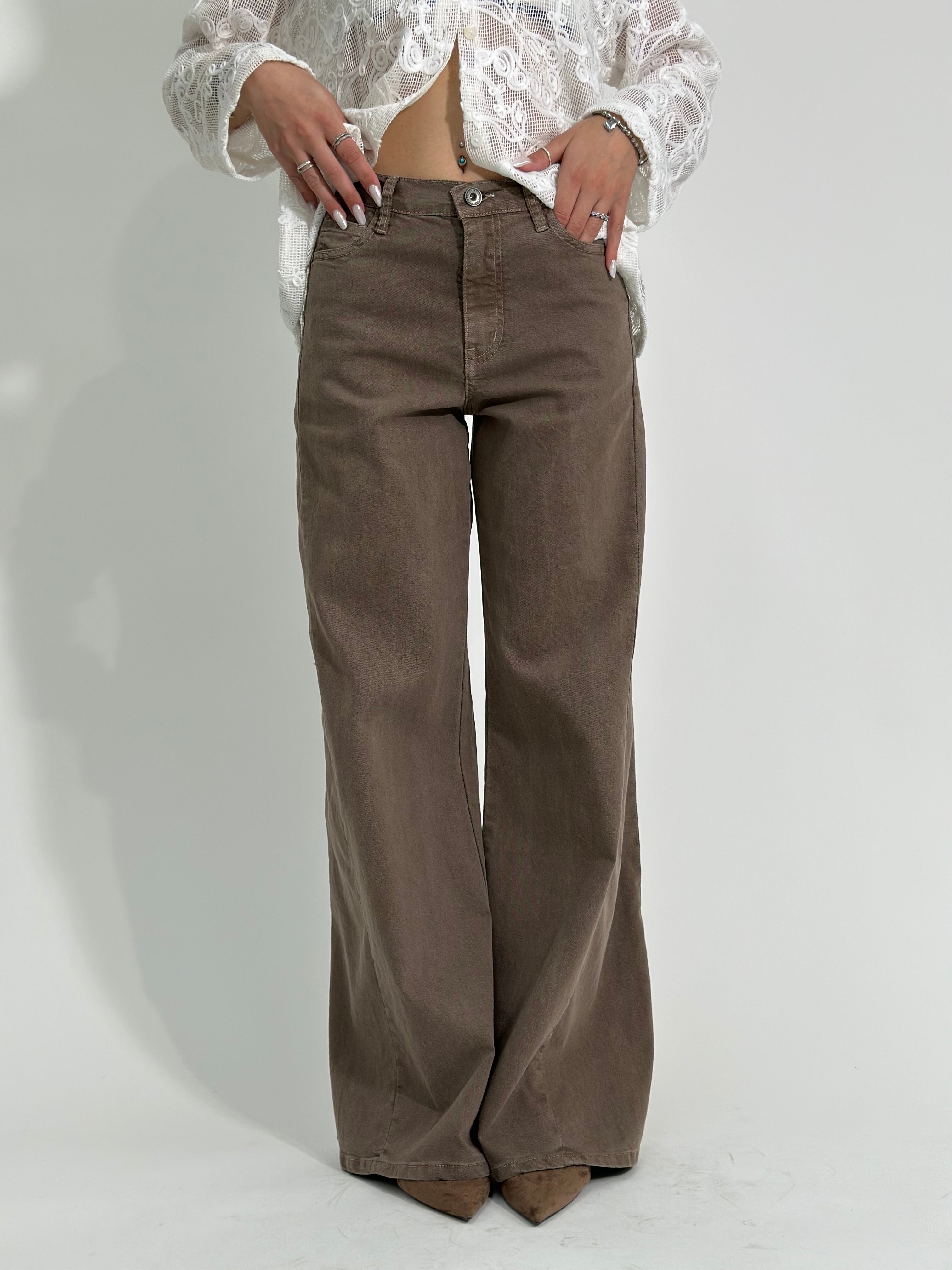 Pantapalazzo denim 9240-26 MARRON GLACE'