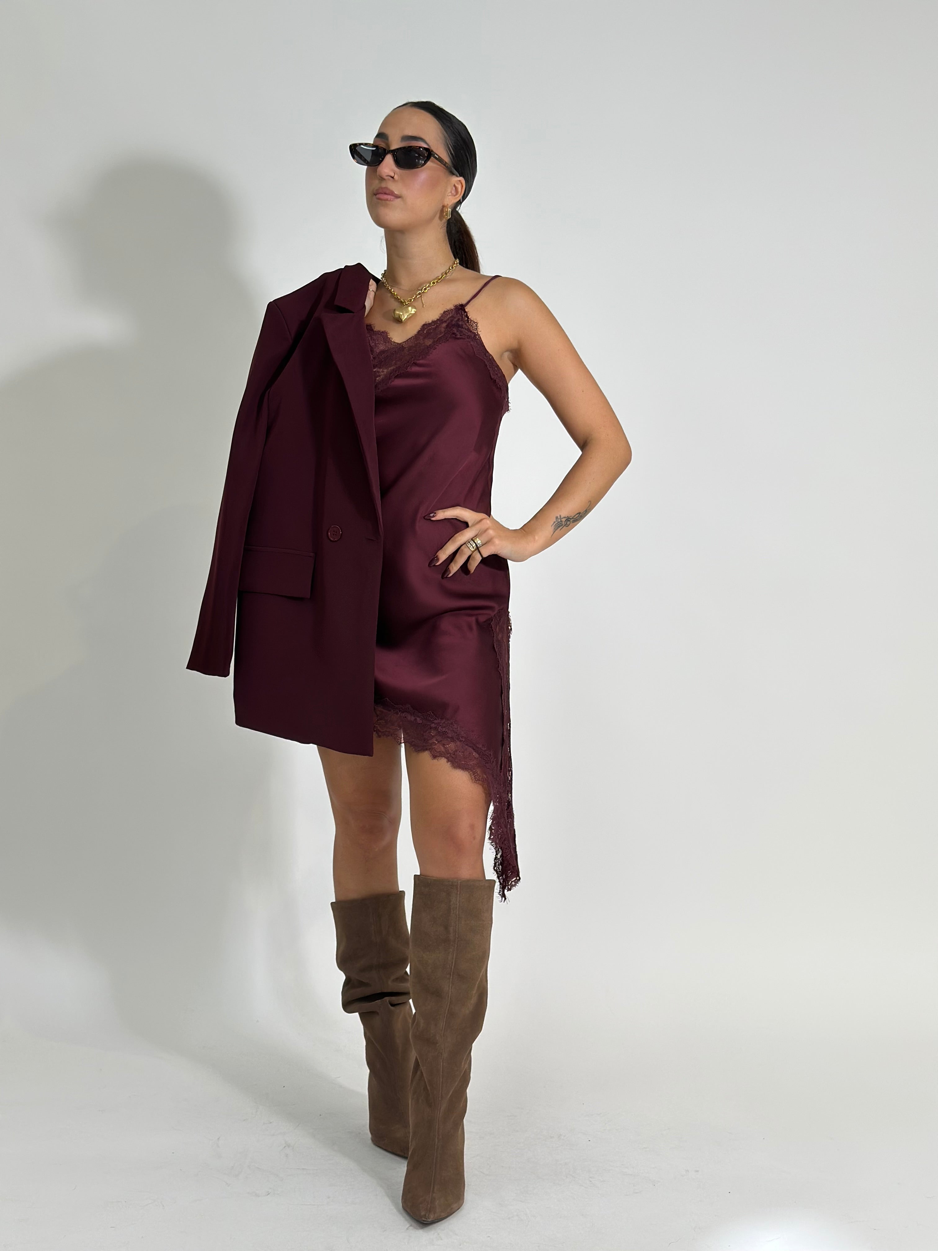 Top pizzo 2707 BURGUNDY