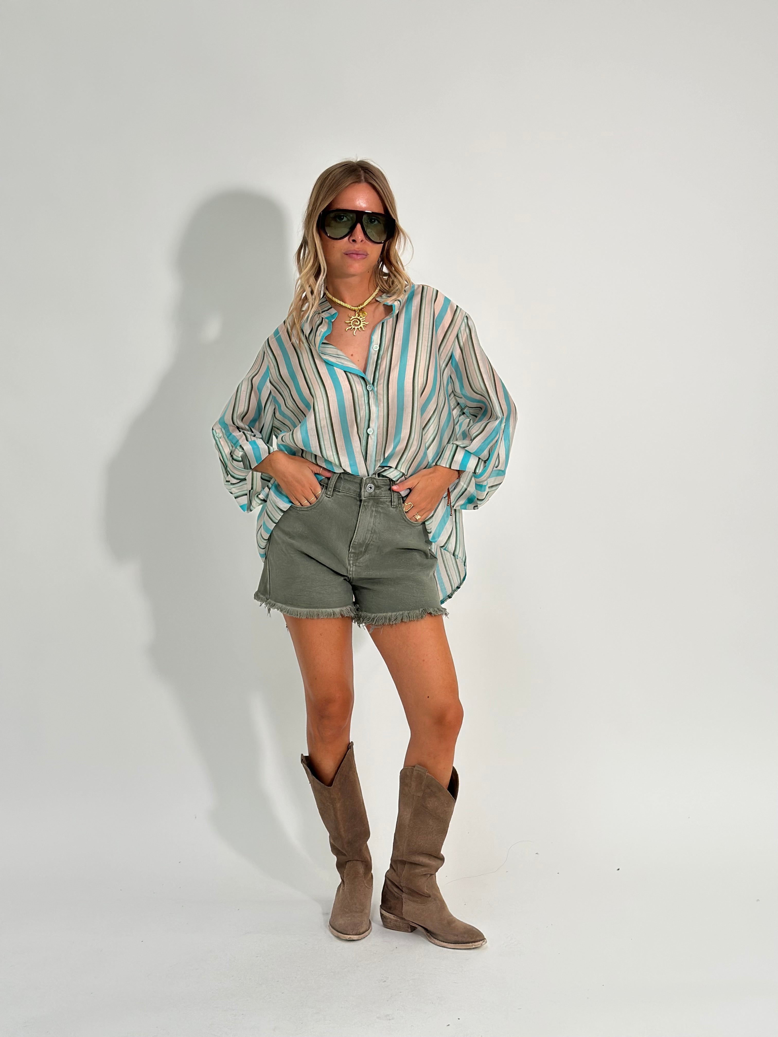 Camicia soft over 5592 VERDE ACQUA