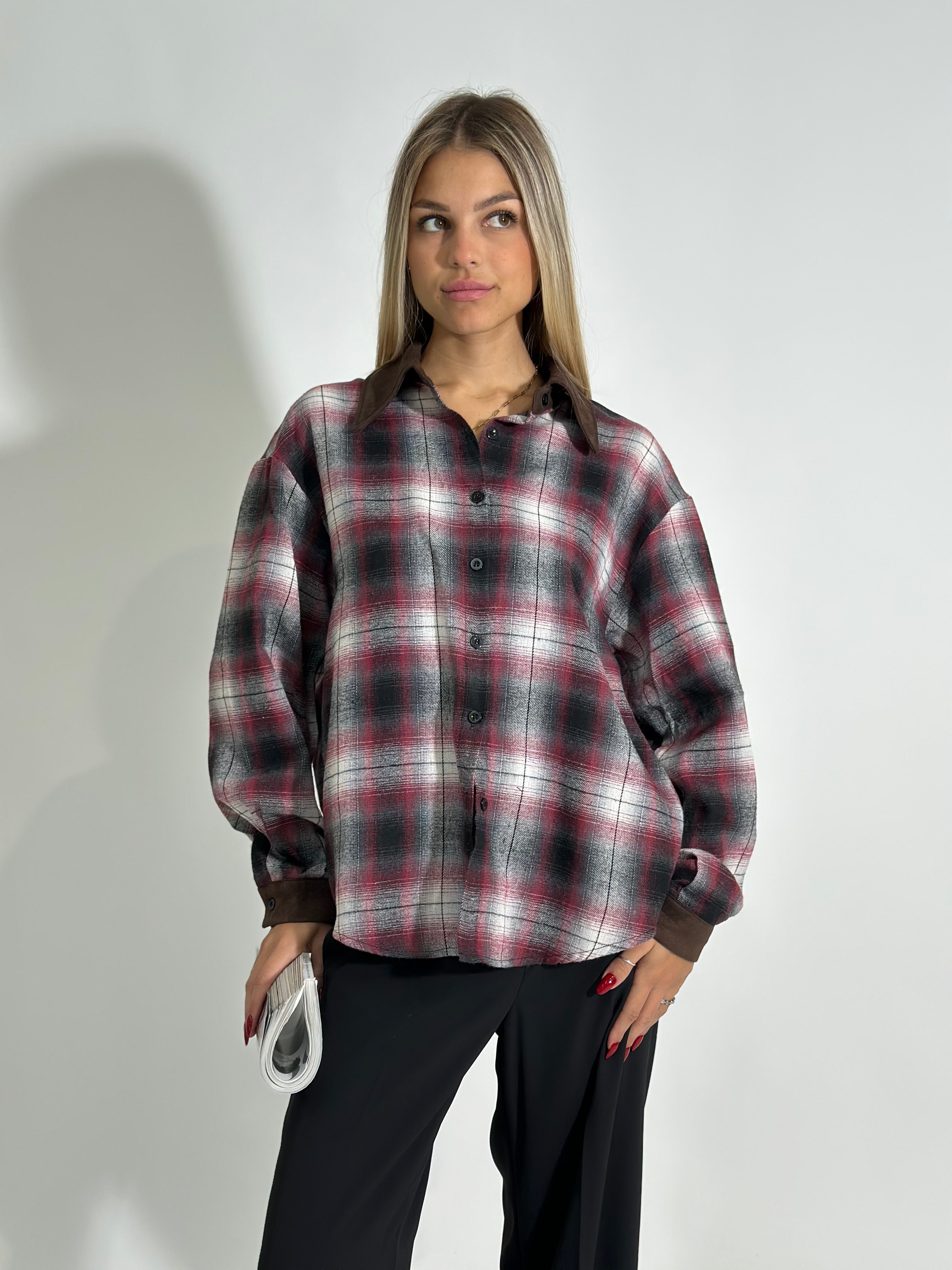 Camicia Check K909 BURGUNDY