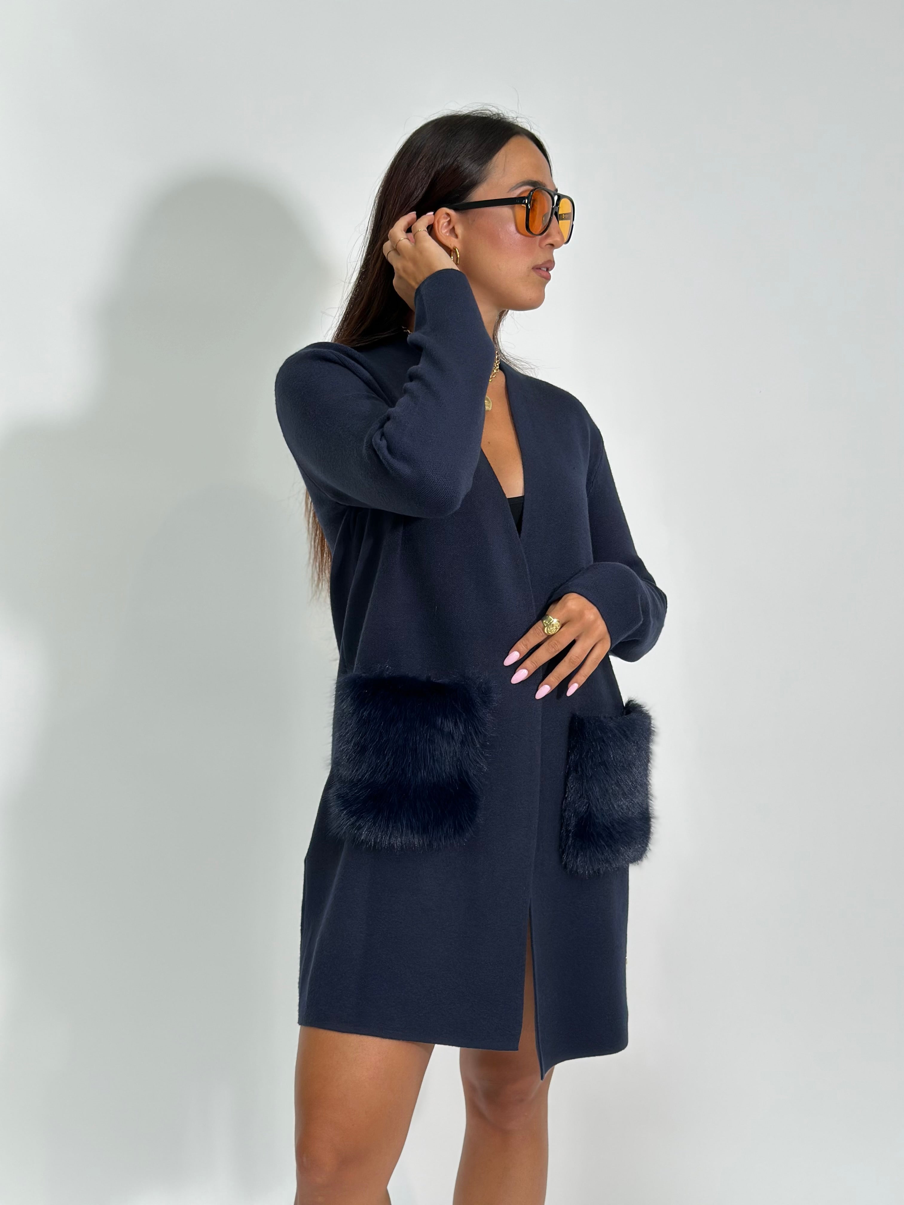 Cardigan tasche 60669 BLU