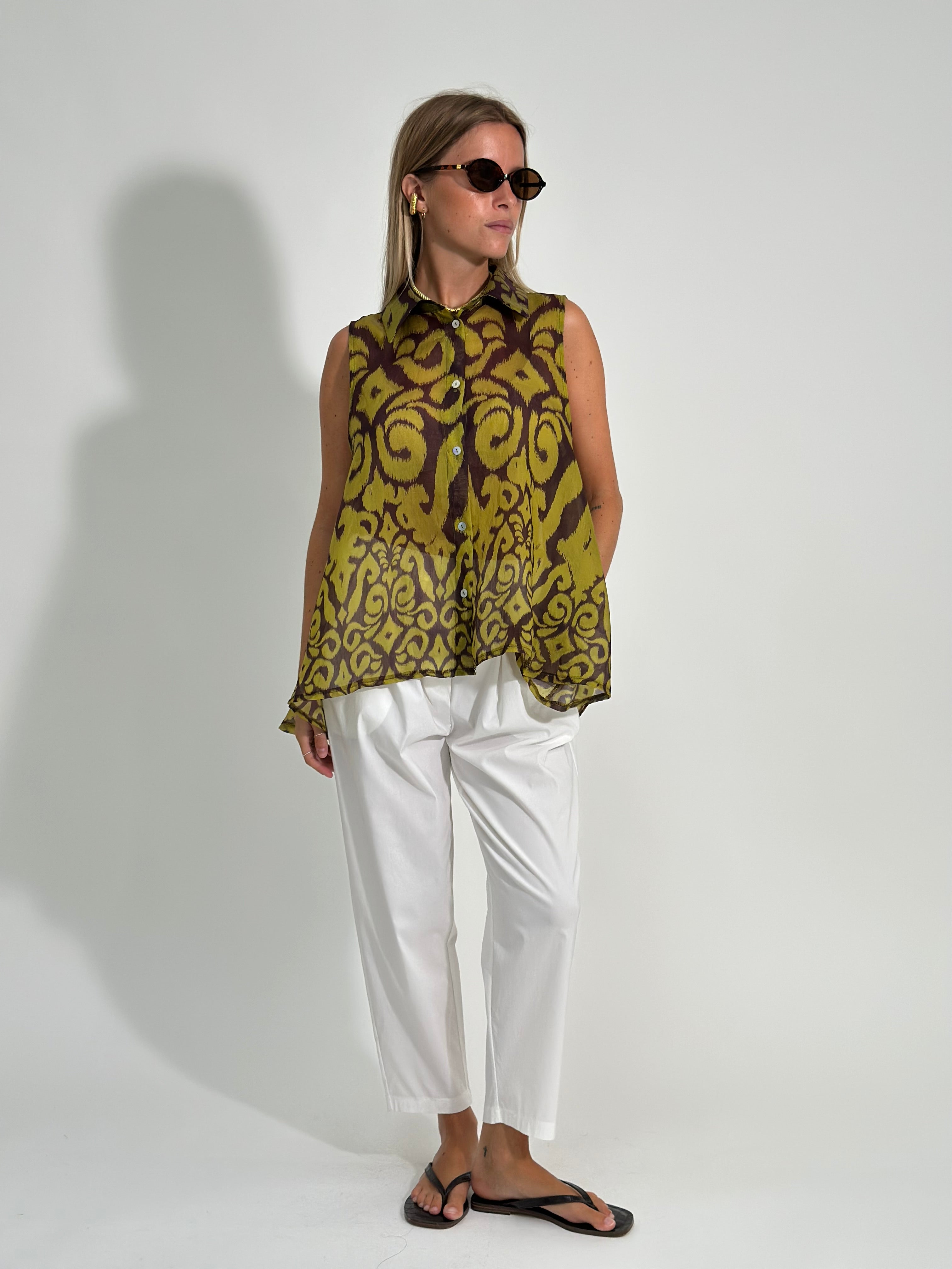 Pantalone popeline 81166 BIANCO