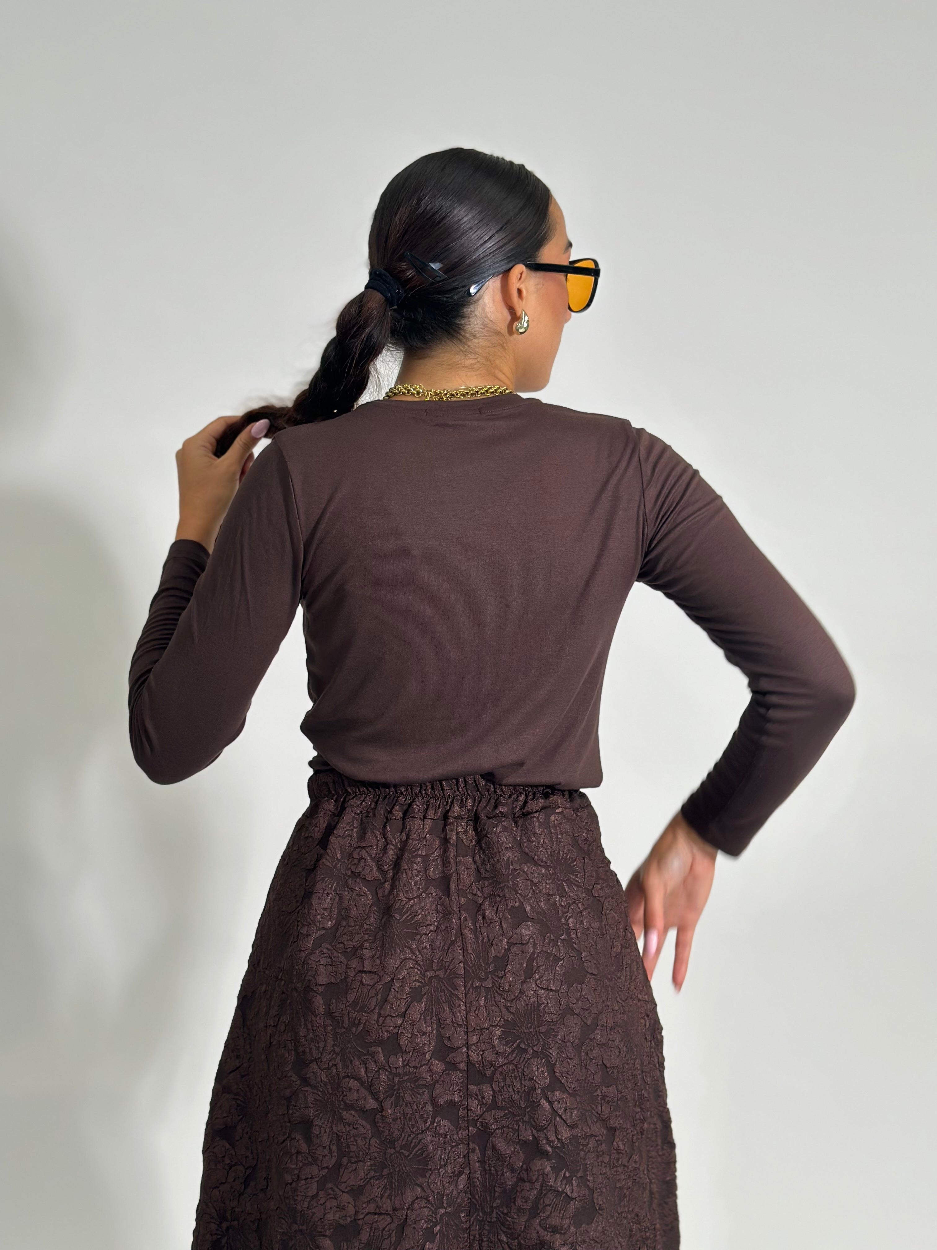 Maglia basica 6010 MARRONE