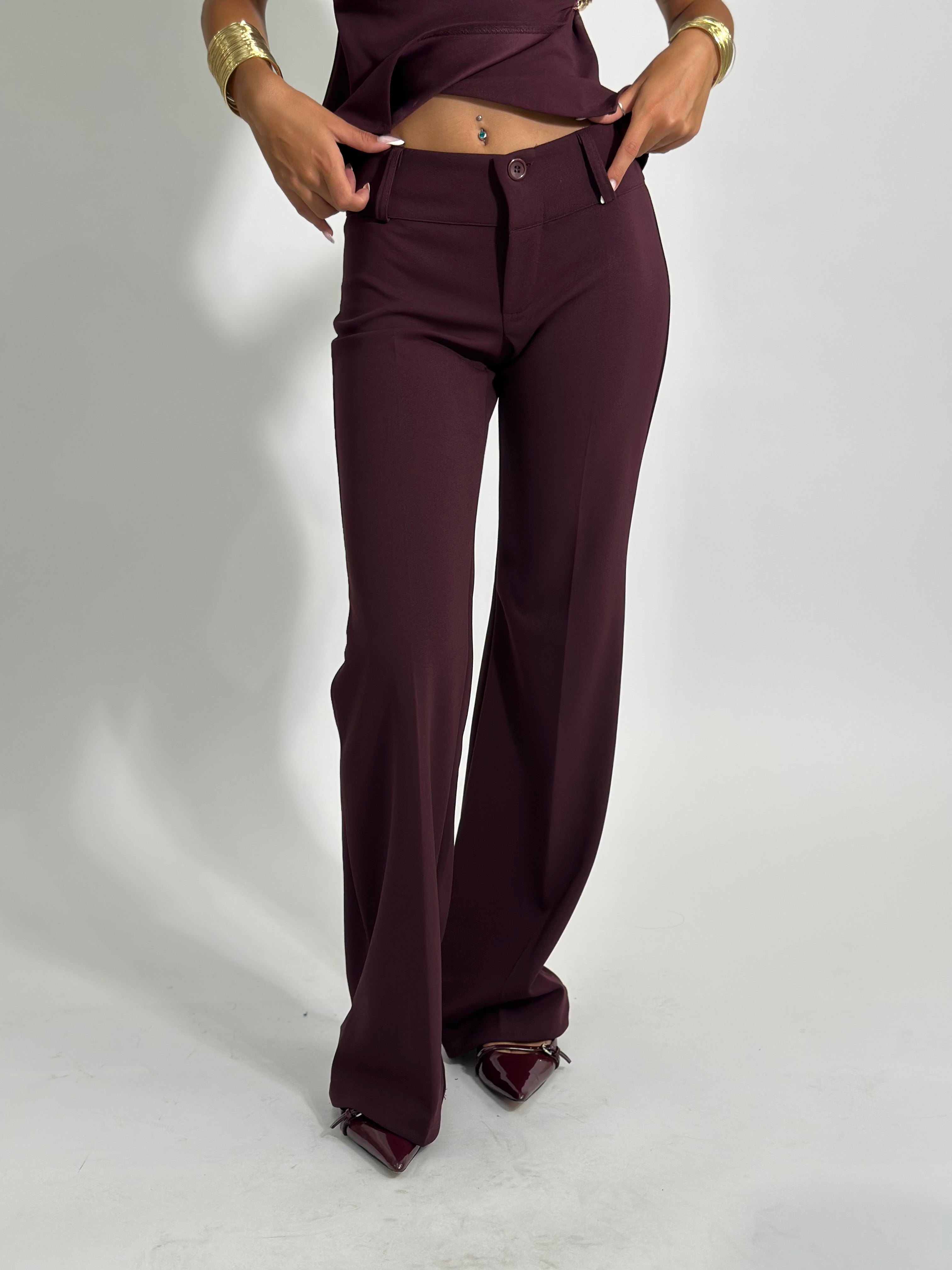 Pantalone flare 80 BURGUNDY