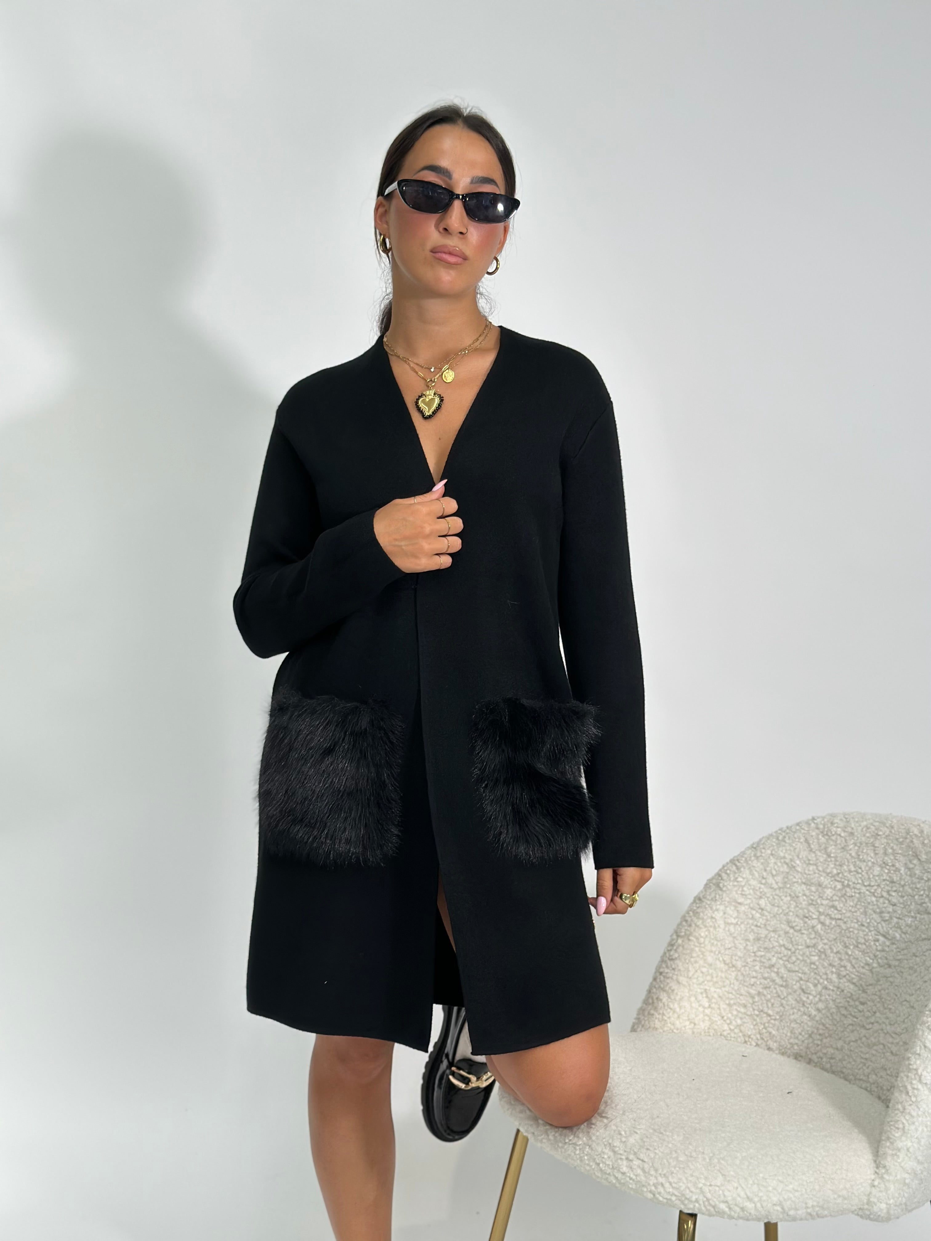 Cardigan tasche 60669 NERO