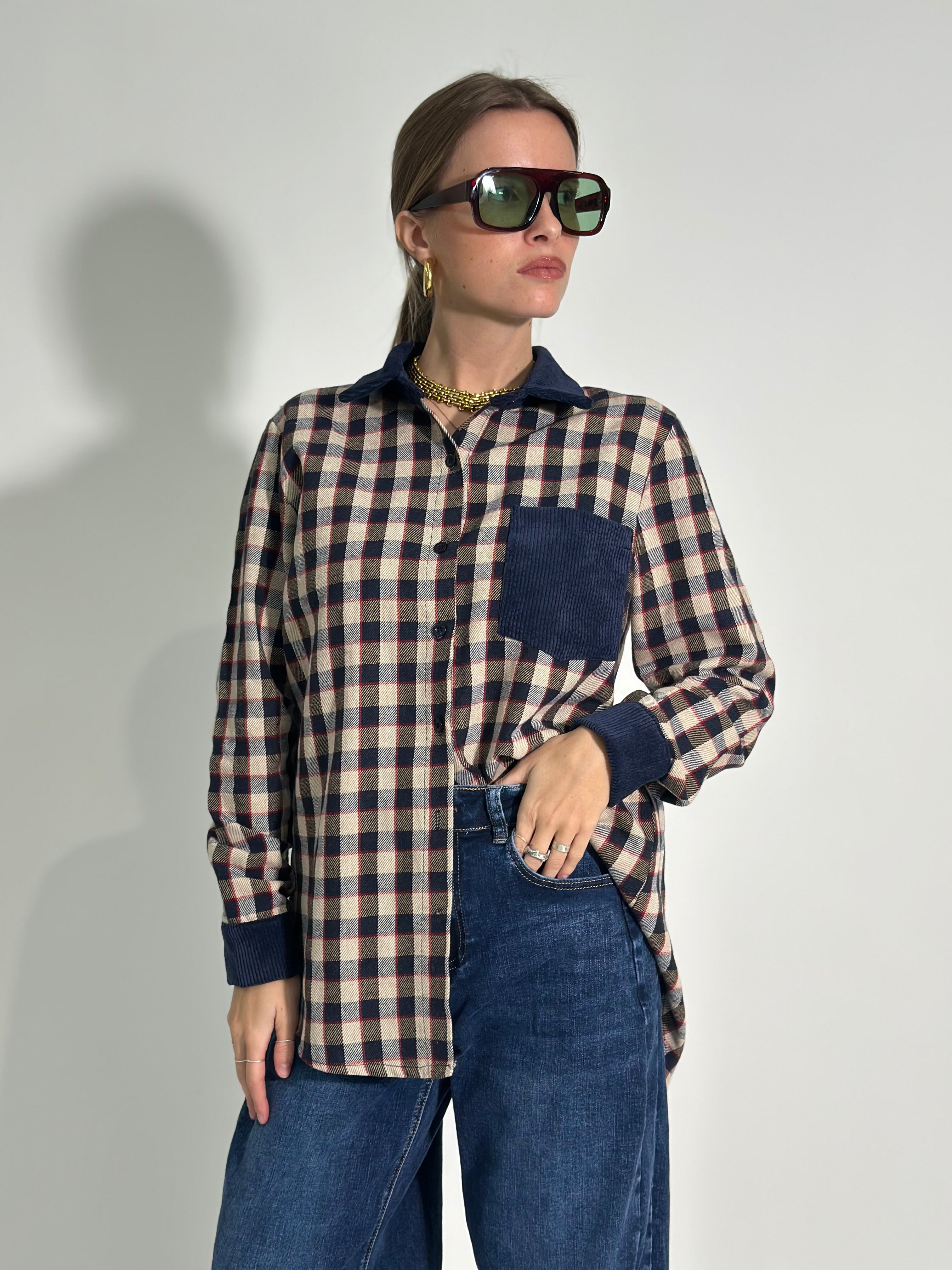 Camicia quadri velluto 5213