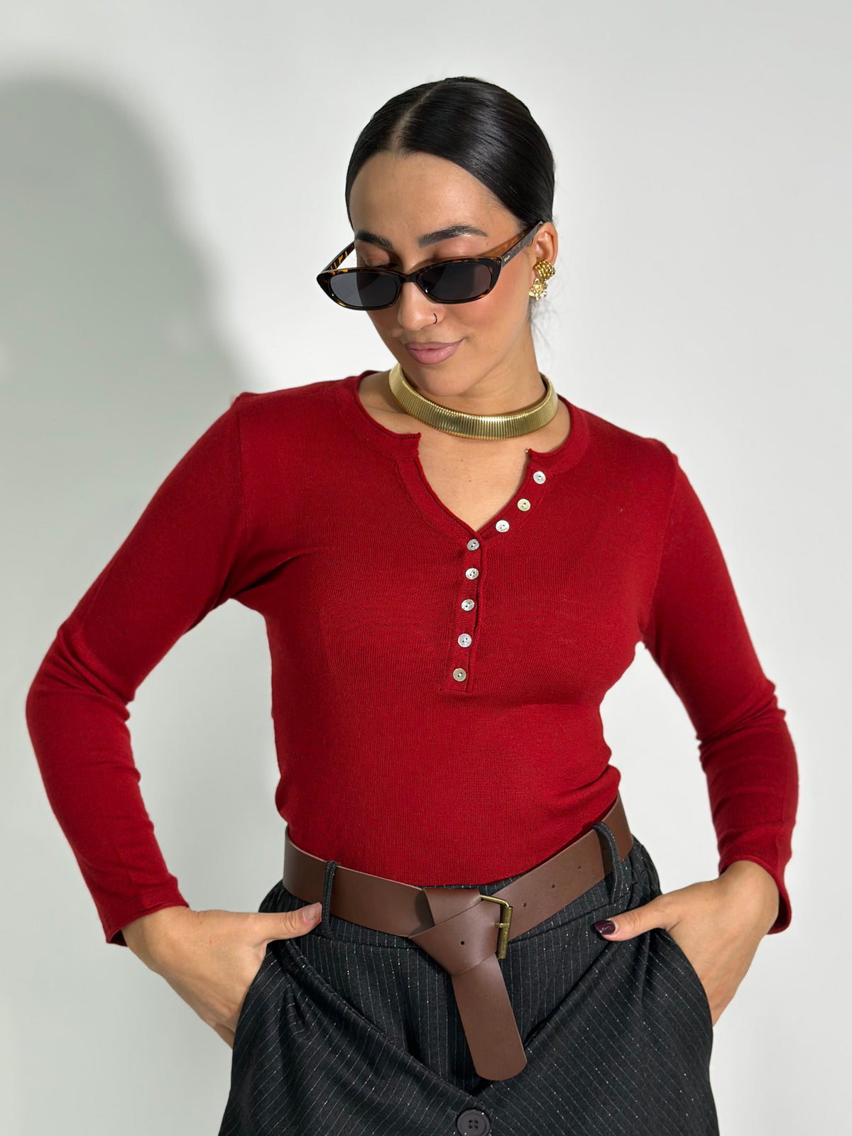 Maglia serafino 9034 ROSSO