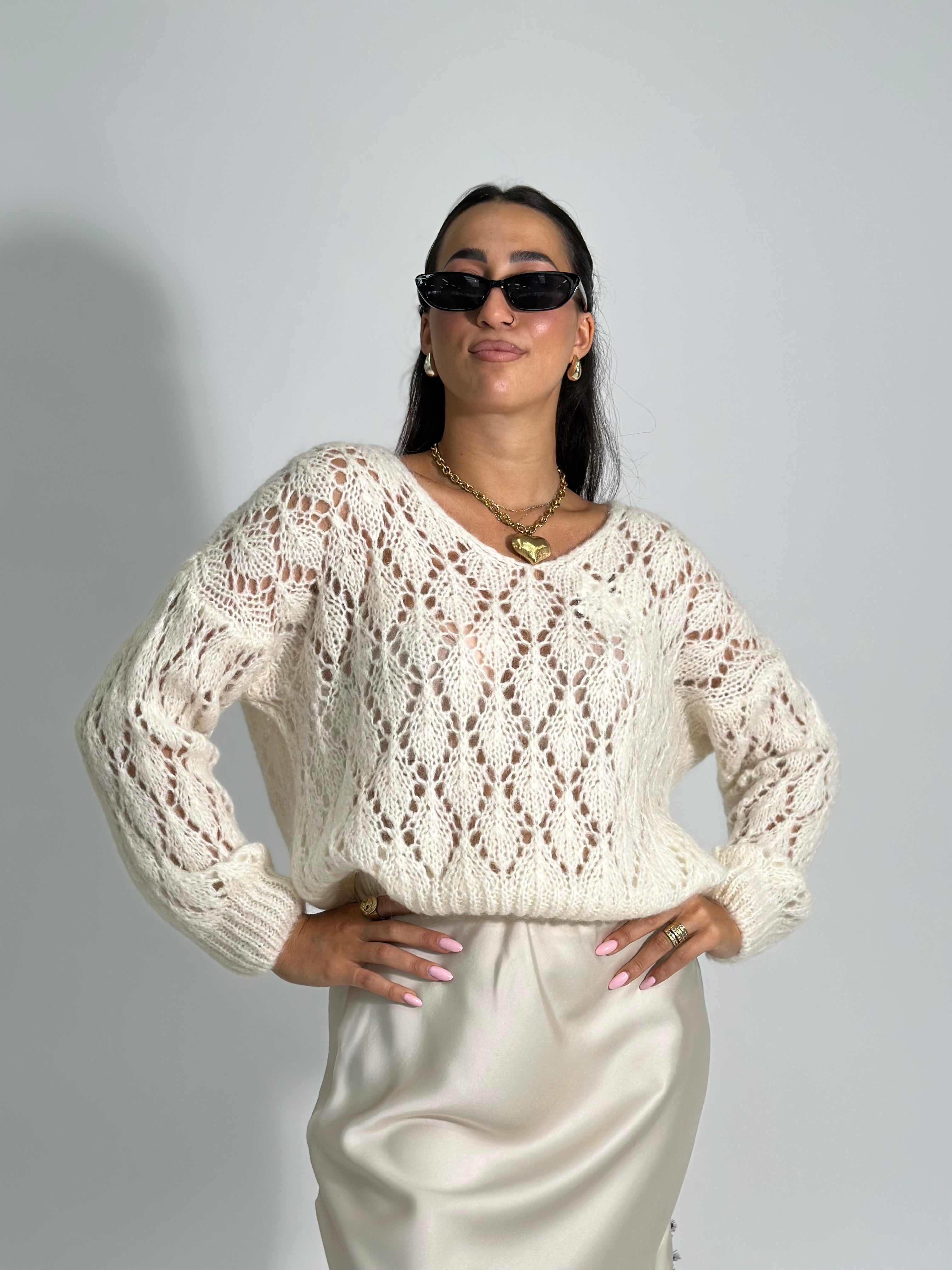 Maglia mohair 3191 PANNA