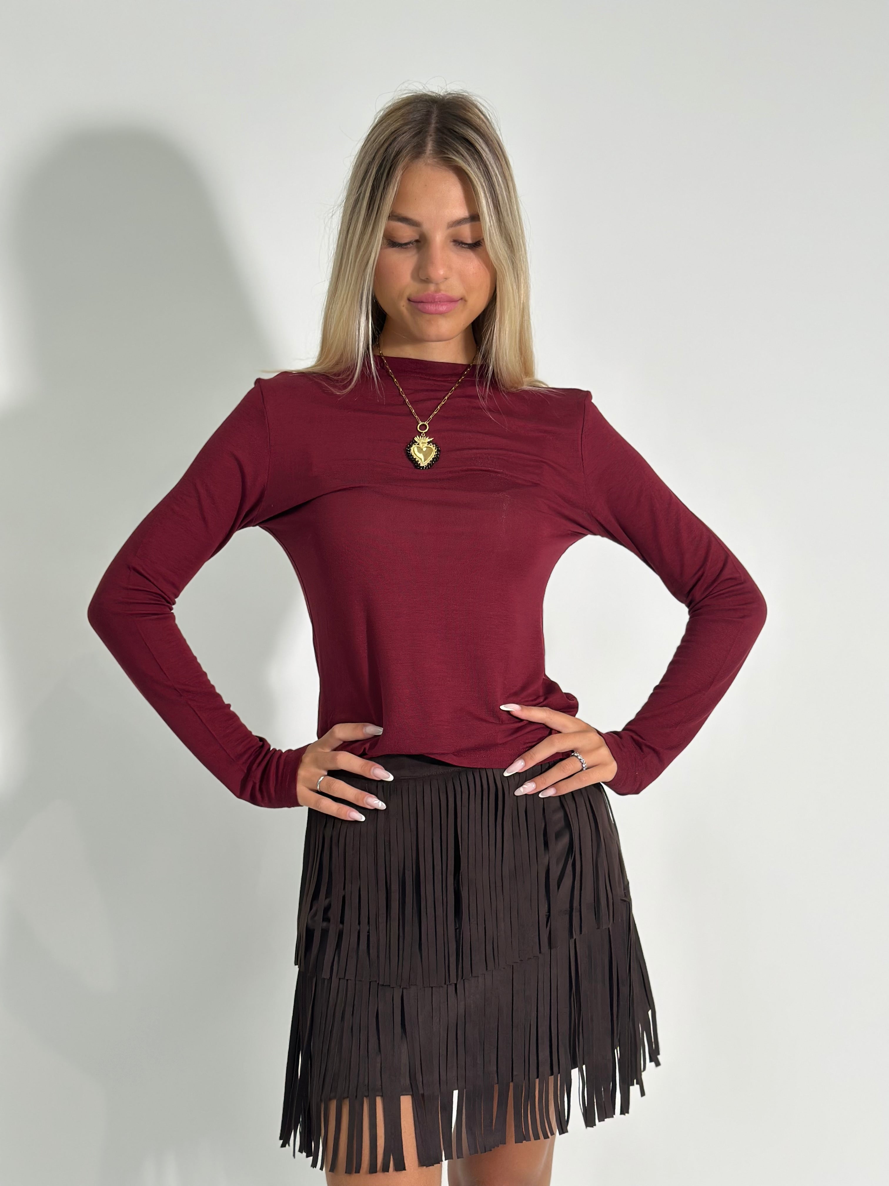 Maglia basic X002 BURGUNDY
