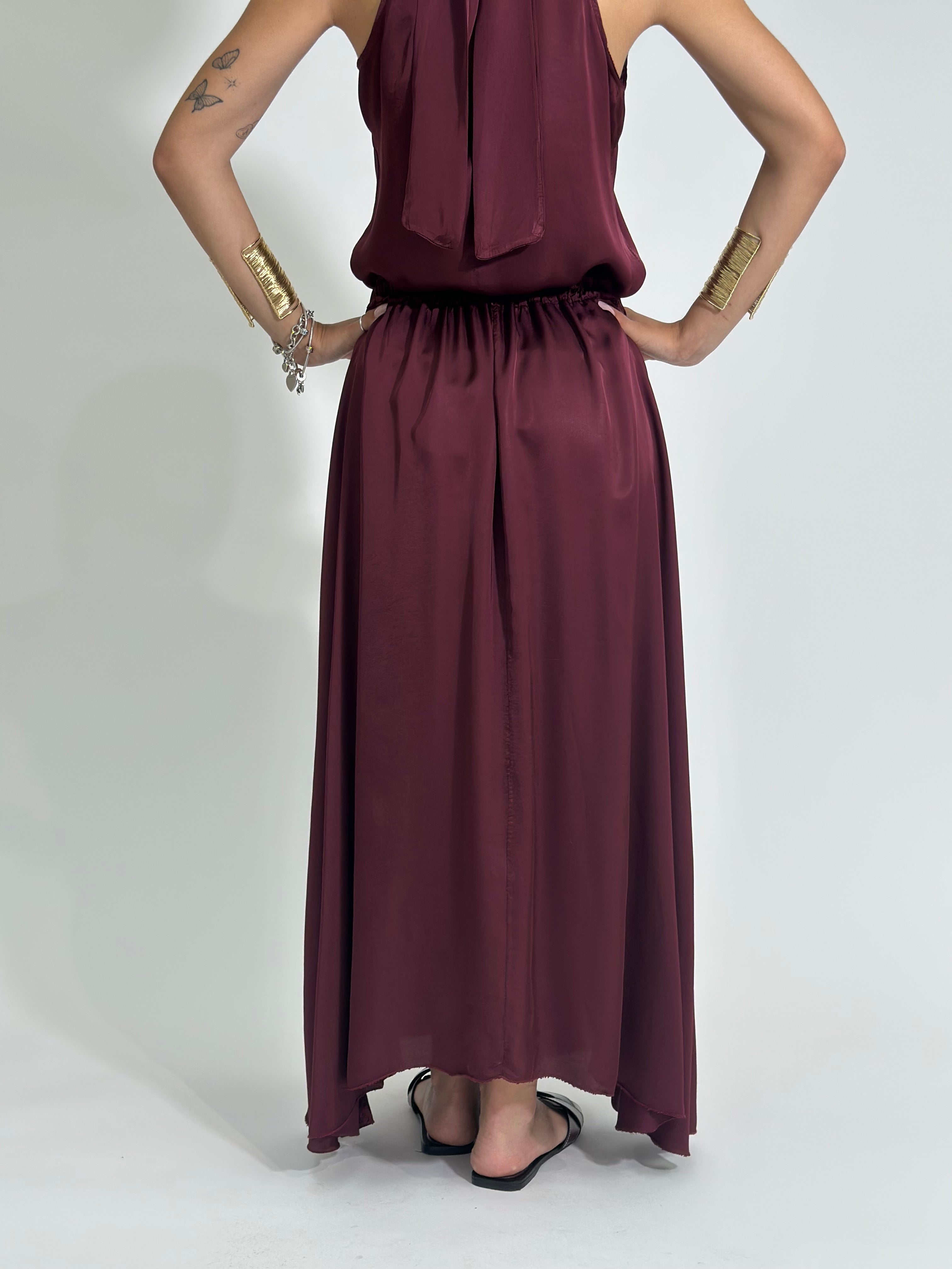 Gonna viscosa 31919 BORDO'