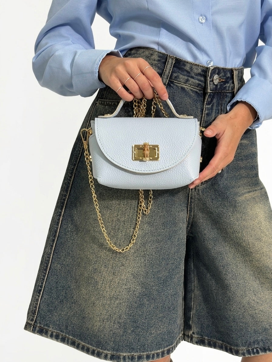 Borsa chiusura bamboo 1122 AZZURRO