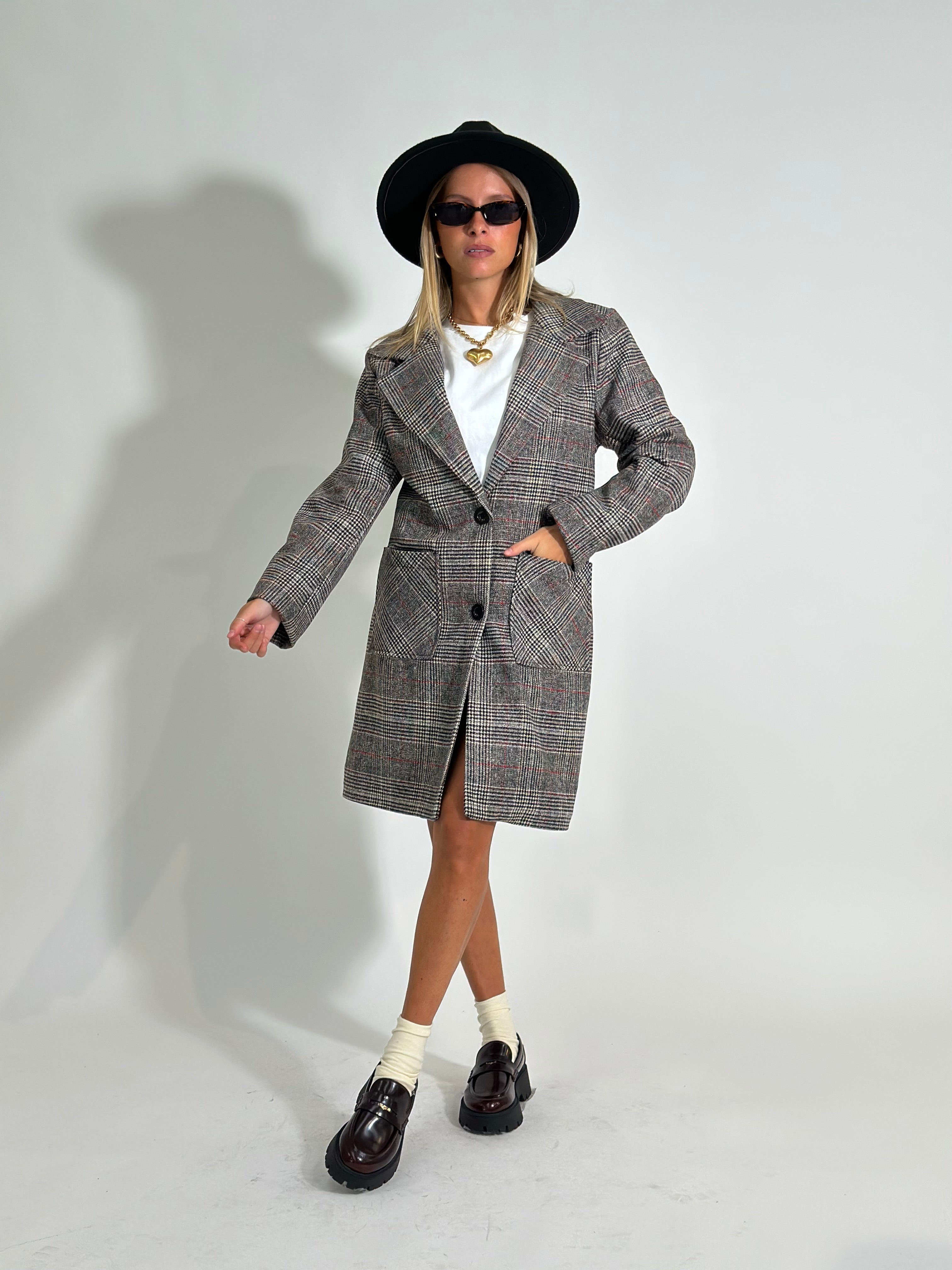 Cappottino check 23701 GRIGIO