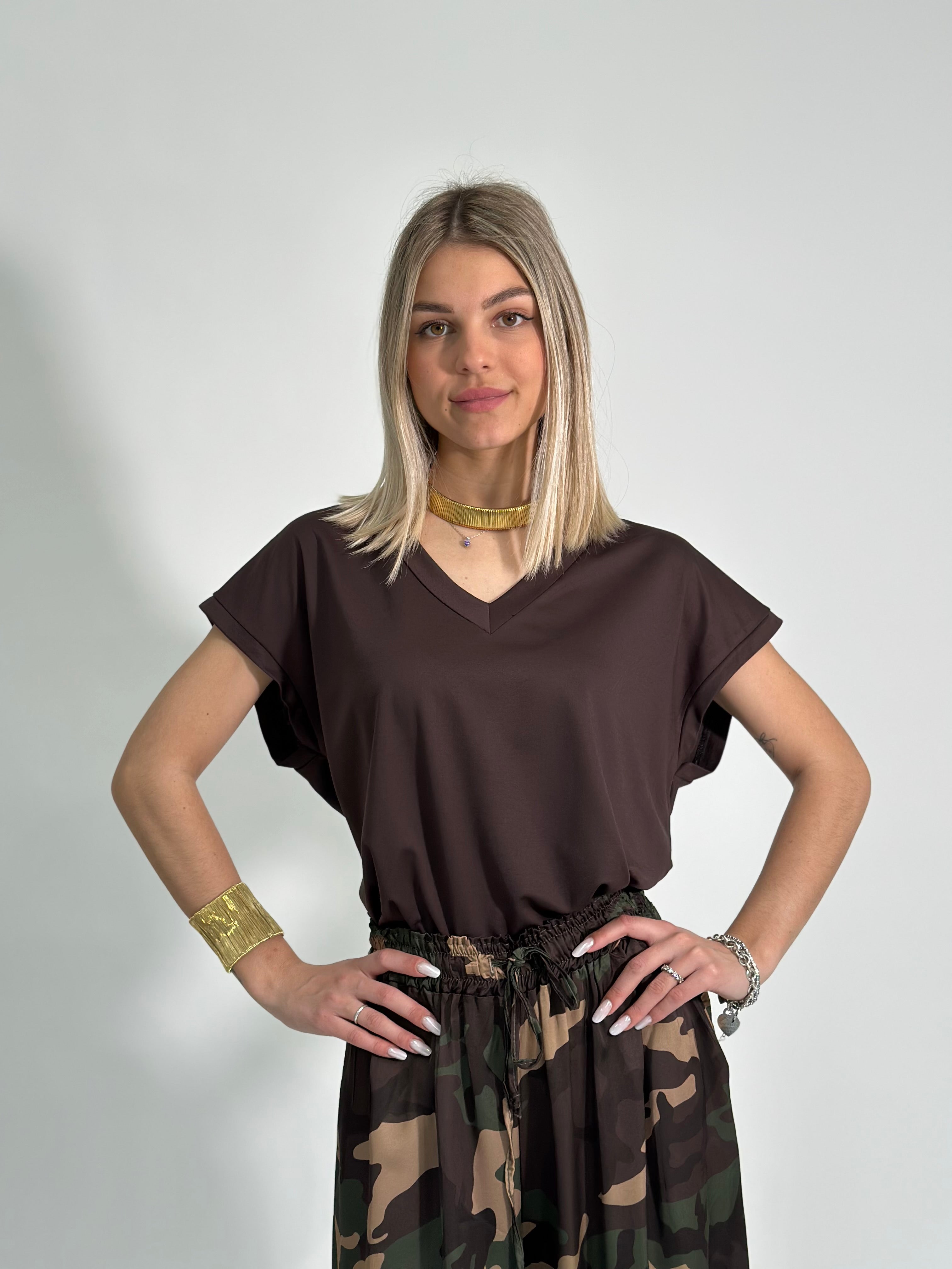 Maglia scatoletta scollo a V 83123