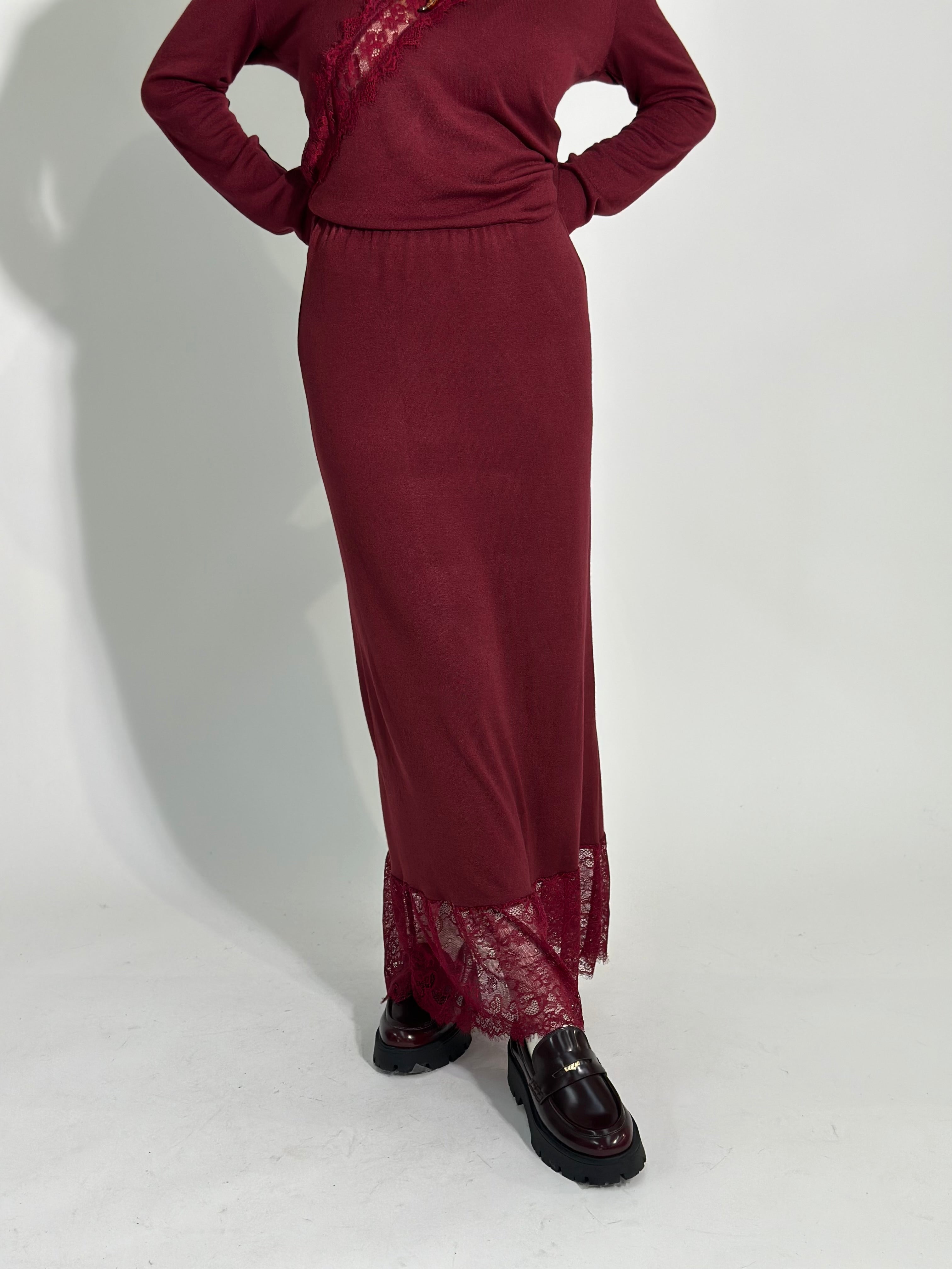 Gonna maglina pizzo X2187