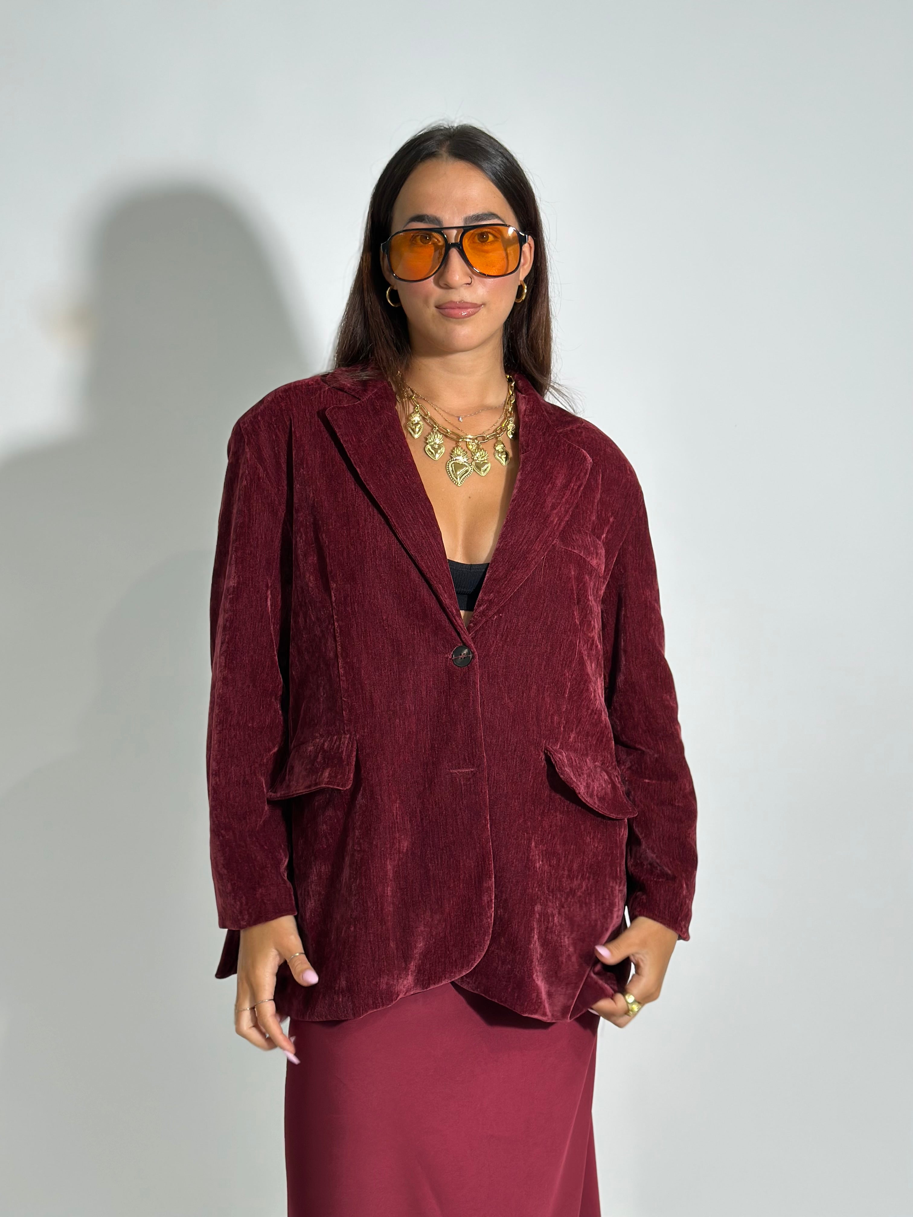 Giacca velour 80021 BORDO'
