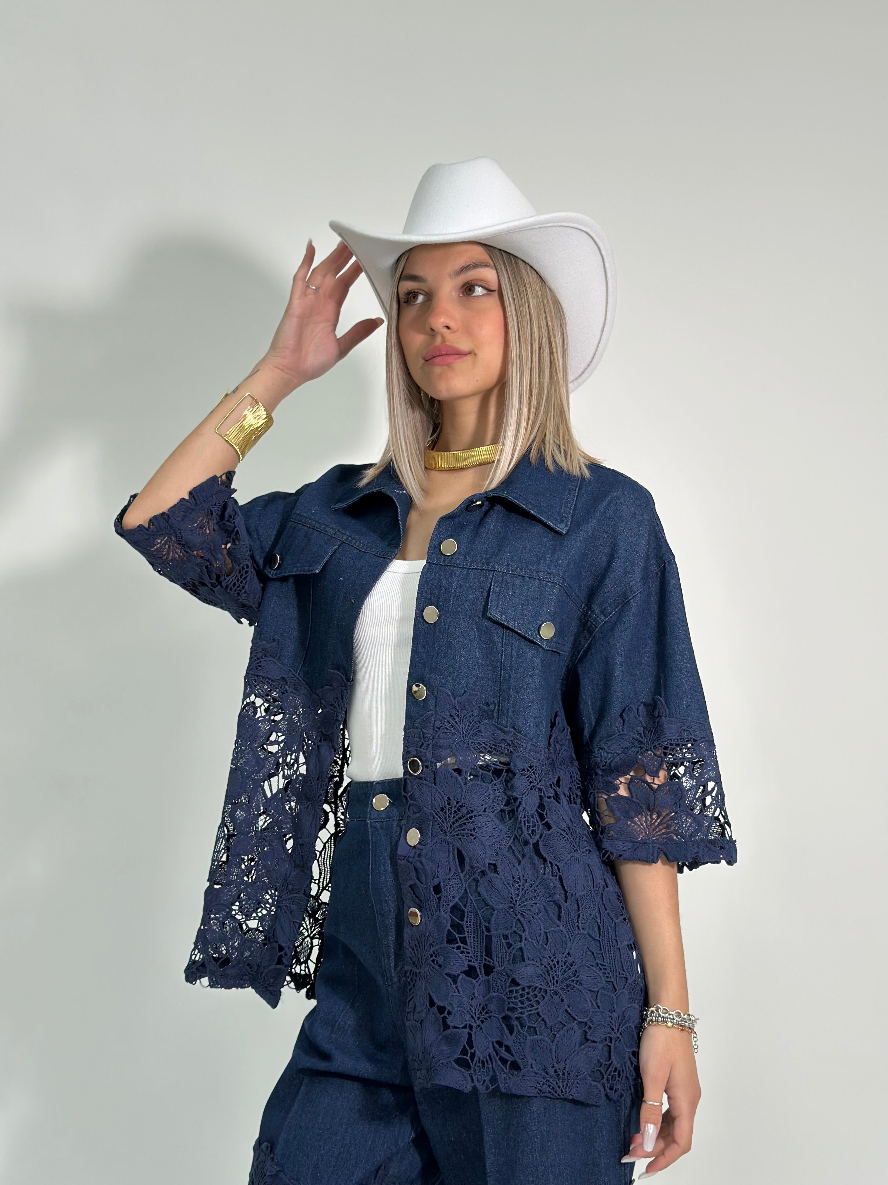 Completo denim e pizzo 97191 BLU JEANS