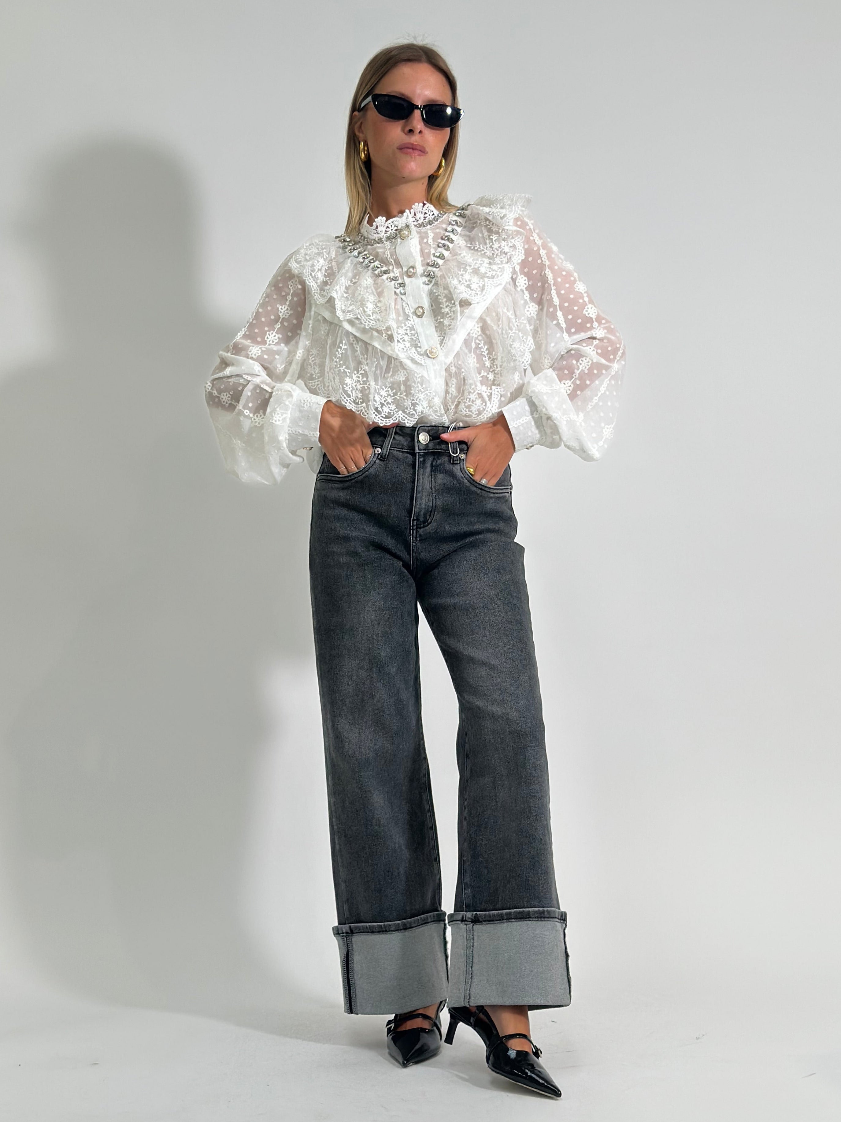 Jeans risvolto H3805