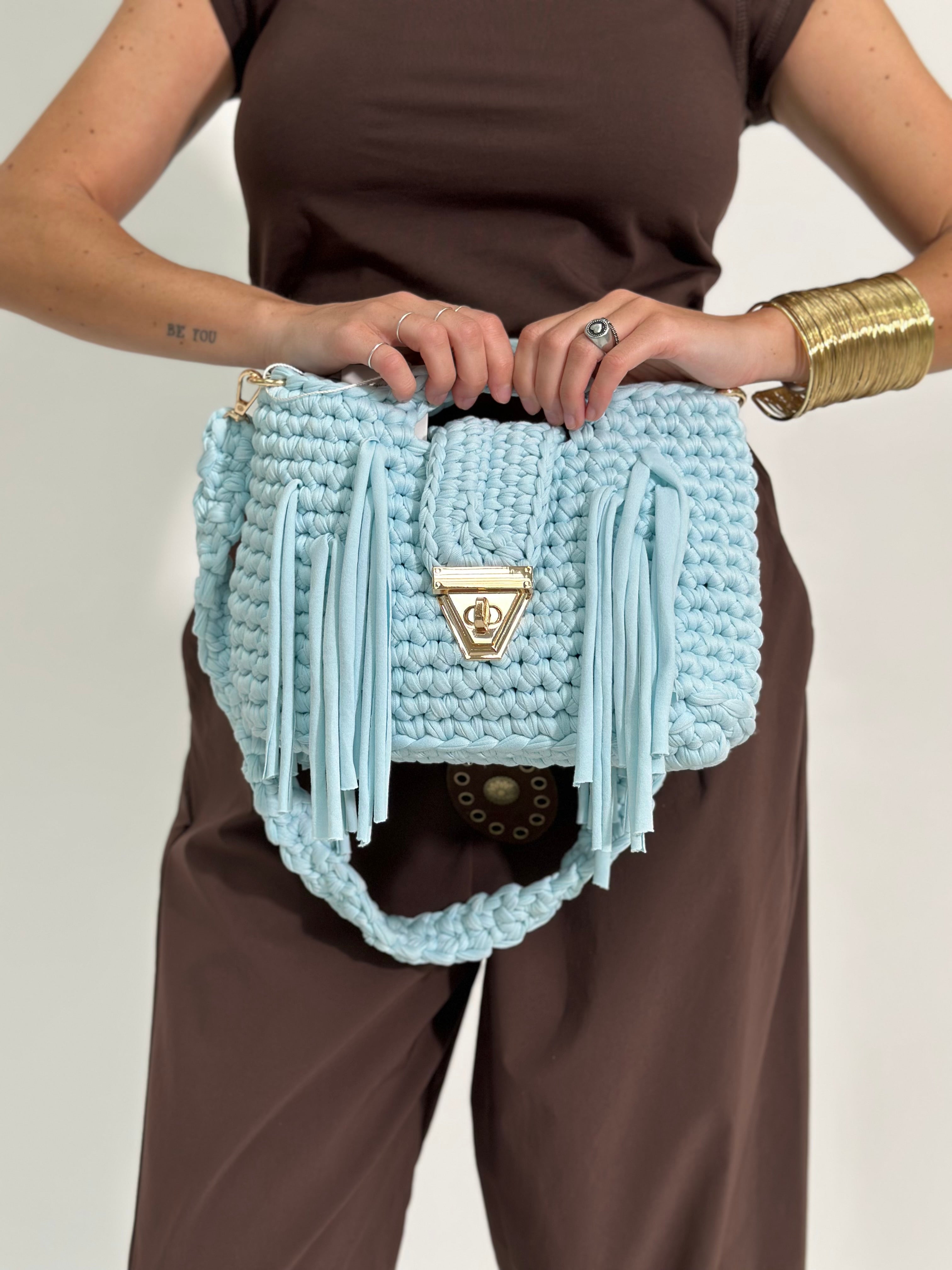 Borsa frange 2651 AZZURRO