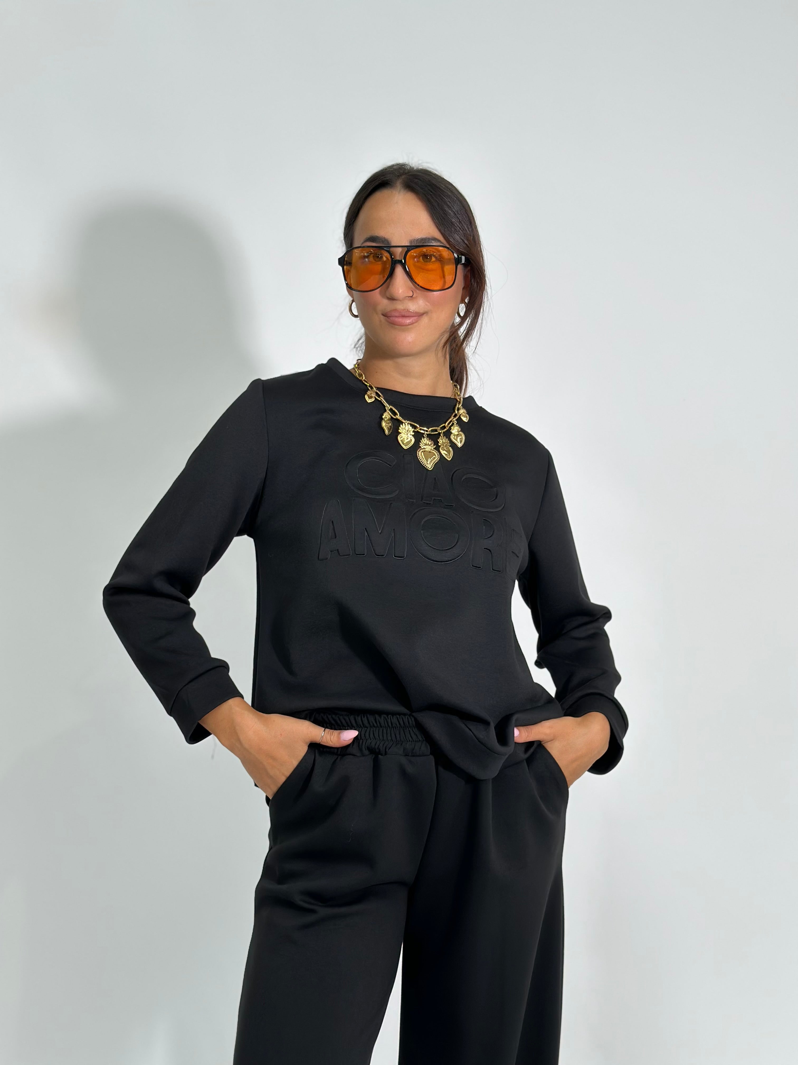 Felpa ciao amore 20842 NERO