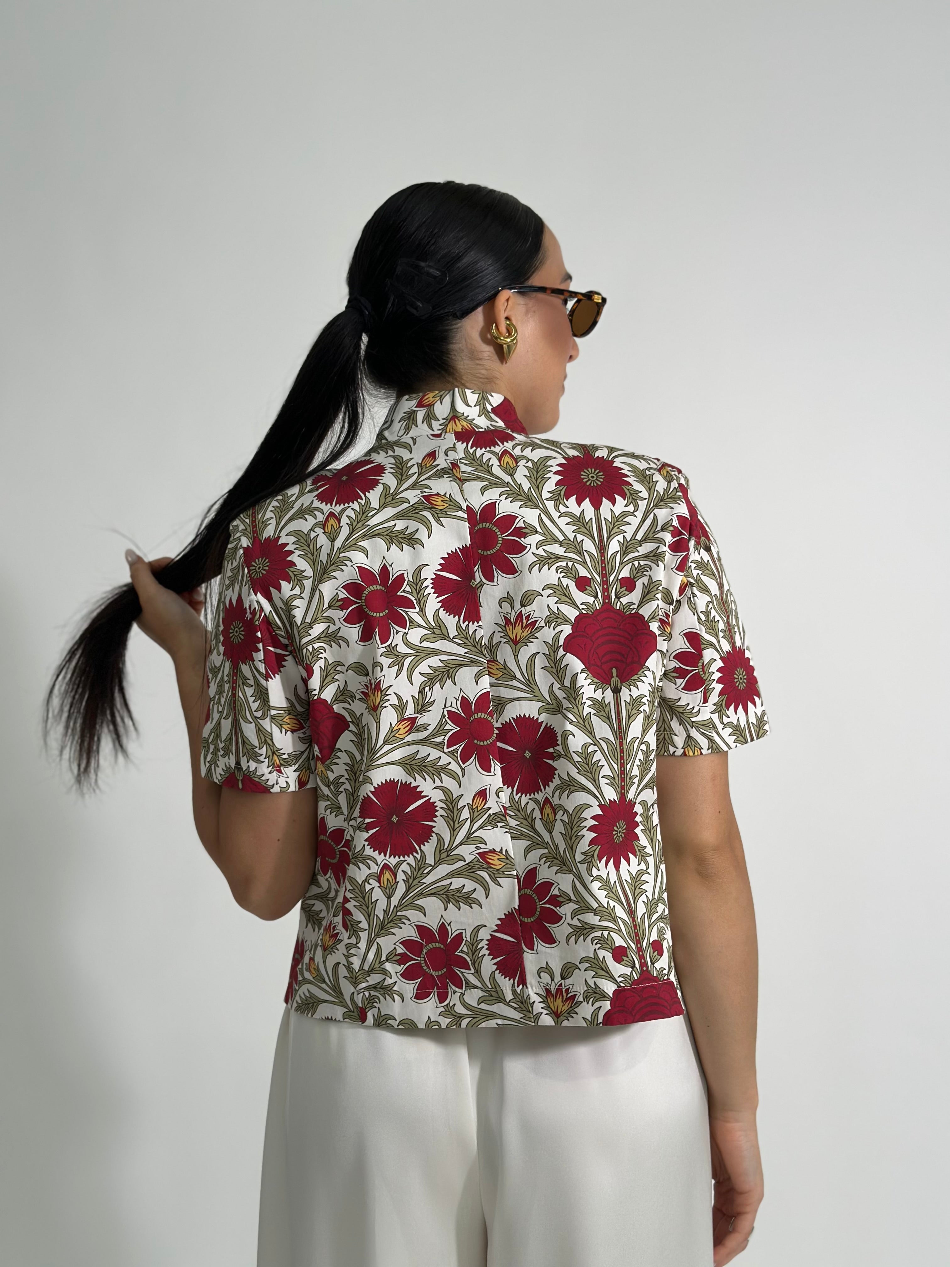 Giacca bottone fiori 6505