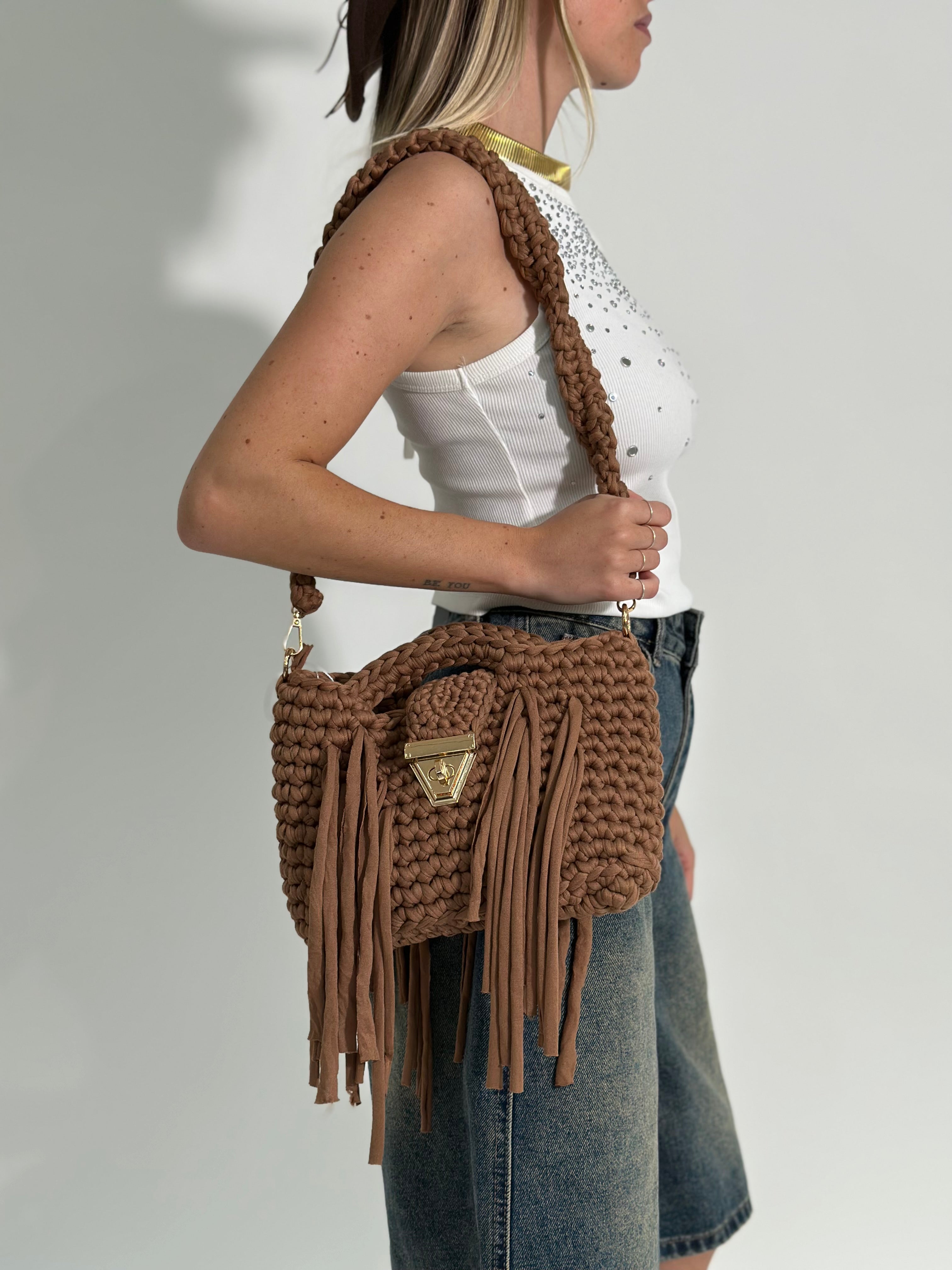 Borsa frange 2651 COFFEE