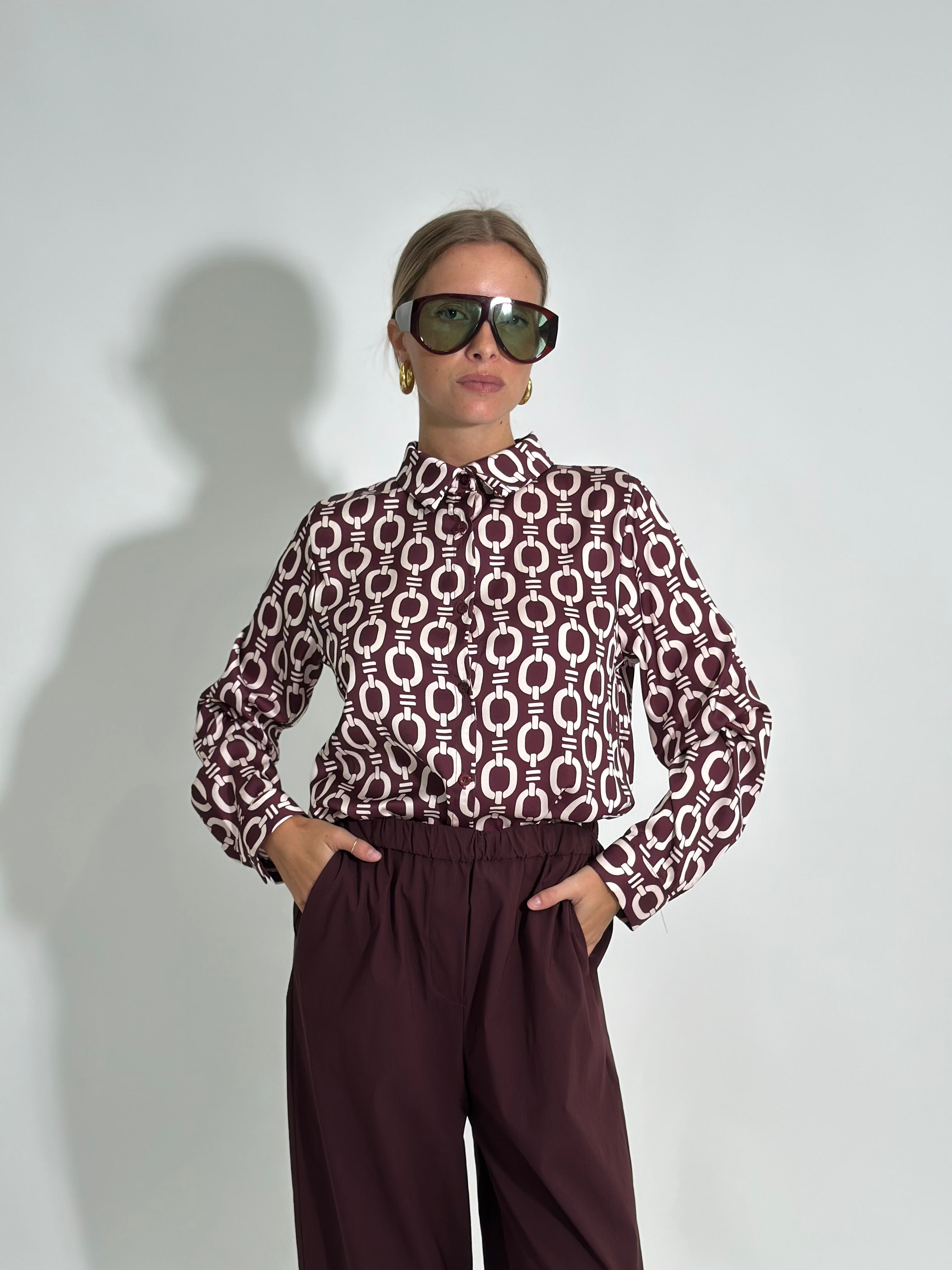 Camicia fantasia 24244 BORDO'