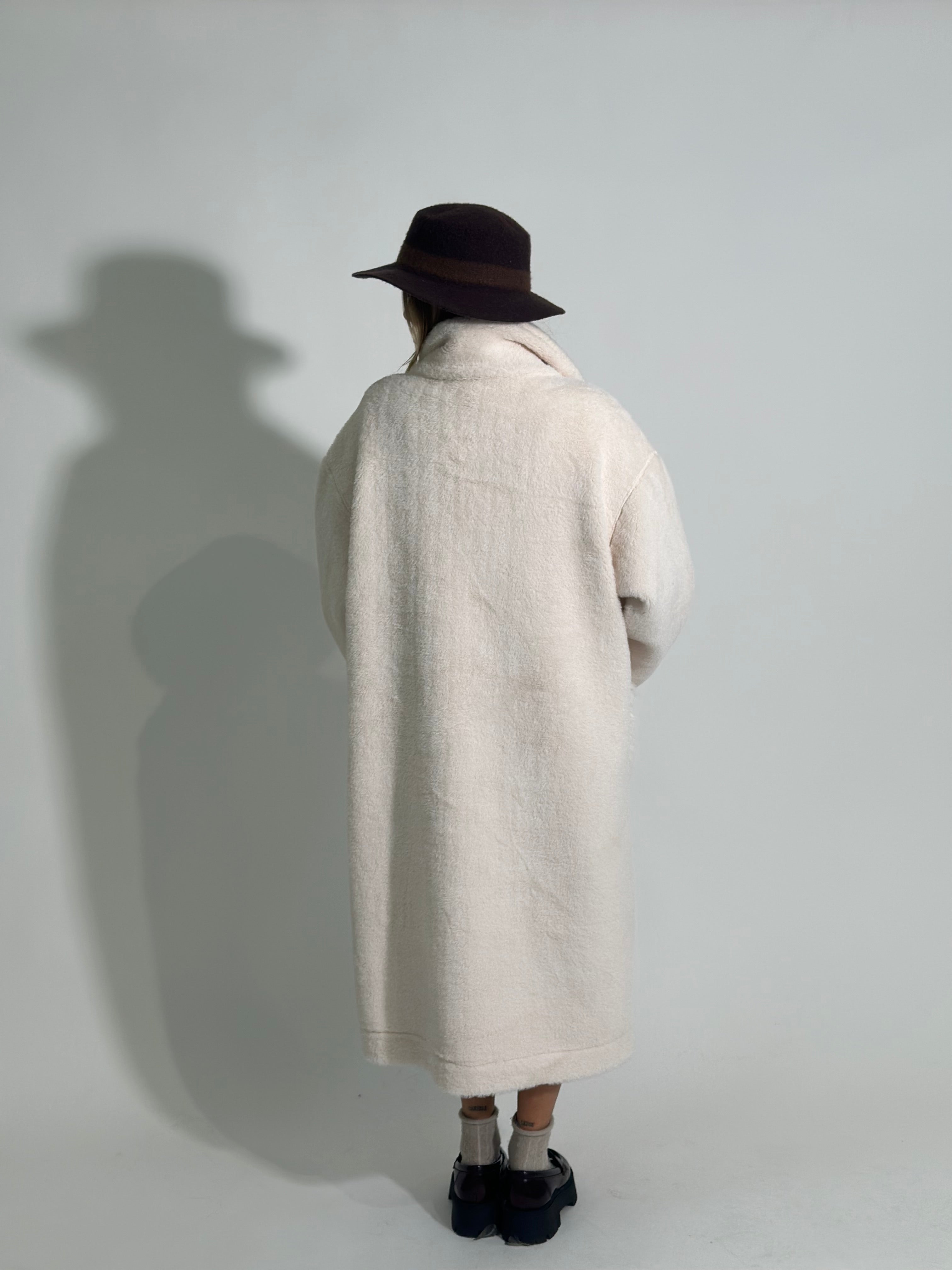 Cappotto fluffy 23028 PANNA