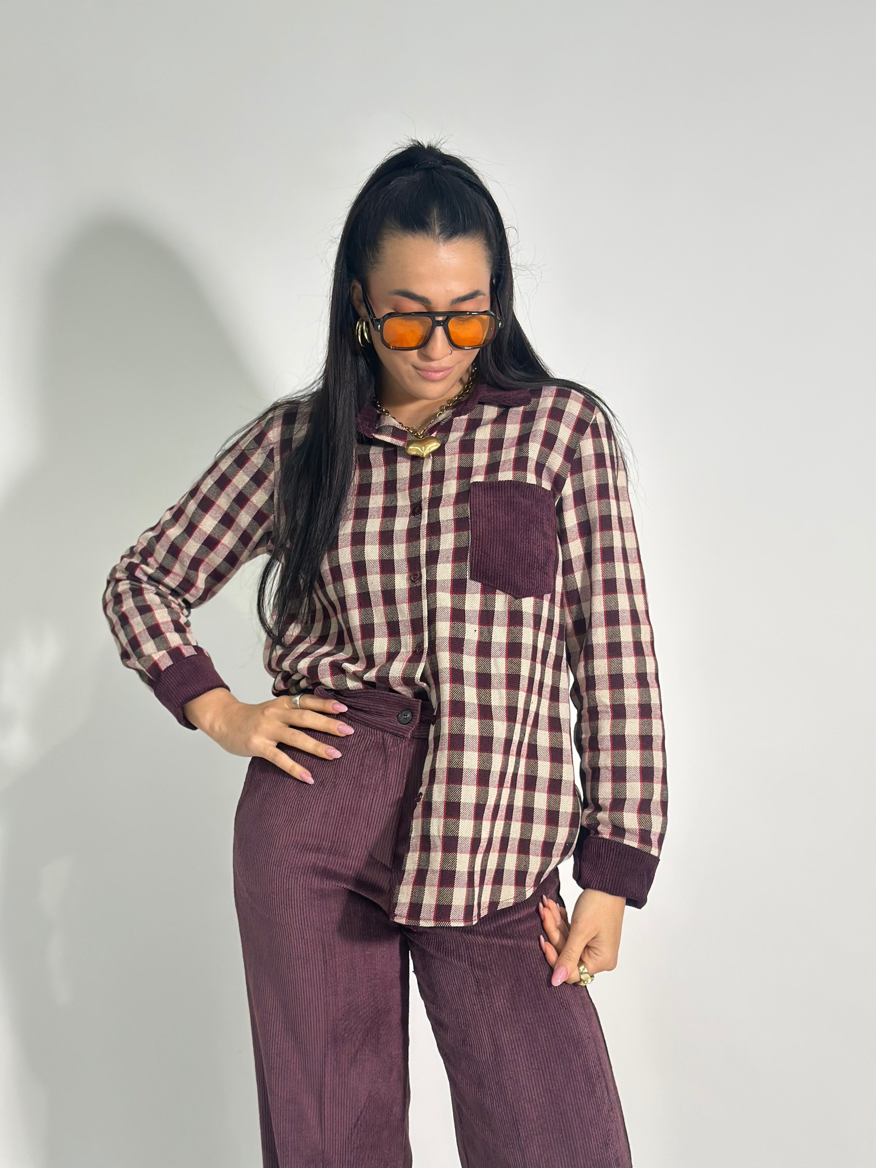 Camicia quadri velluto 5213