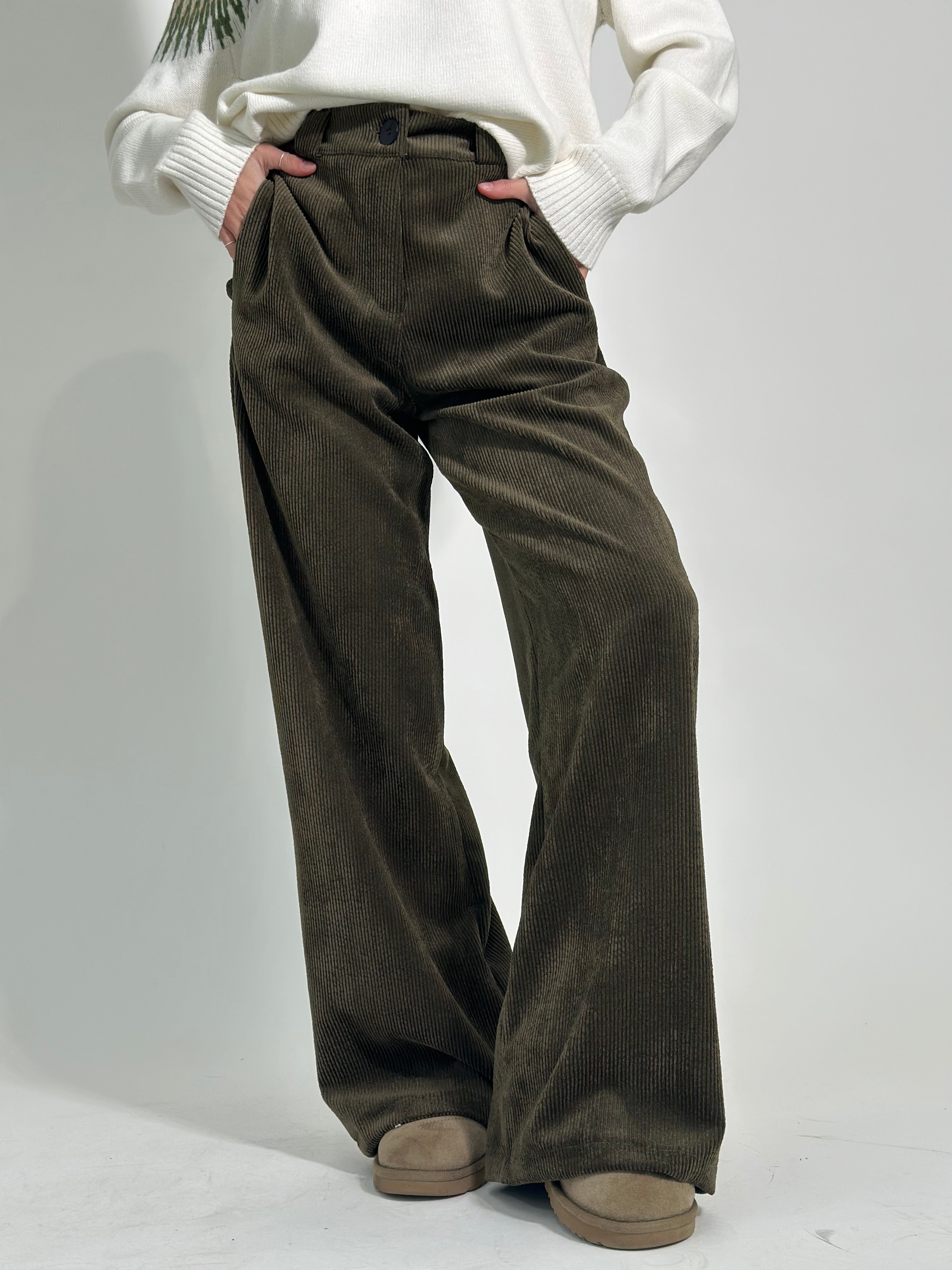 Pantalone velluto 3570 VERDE