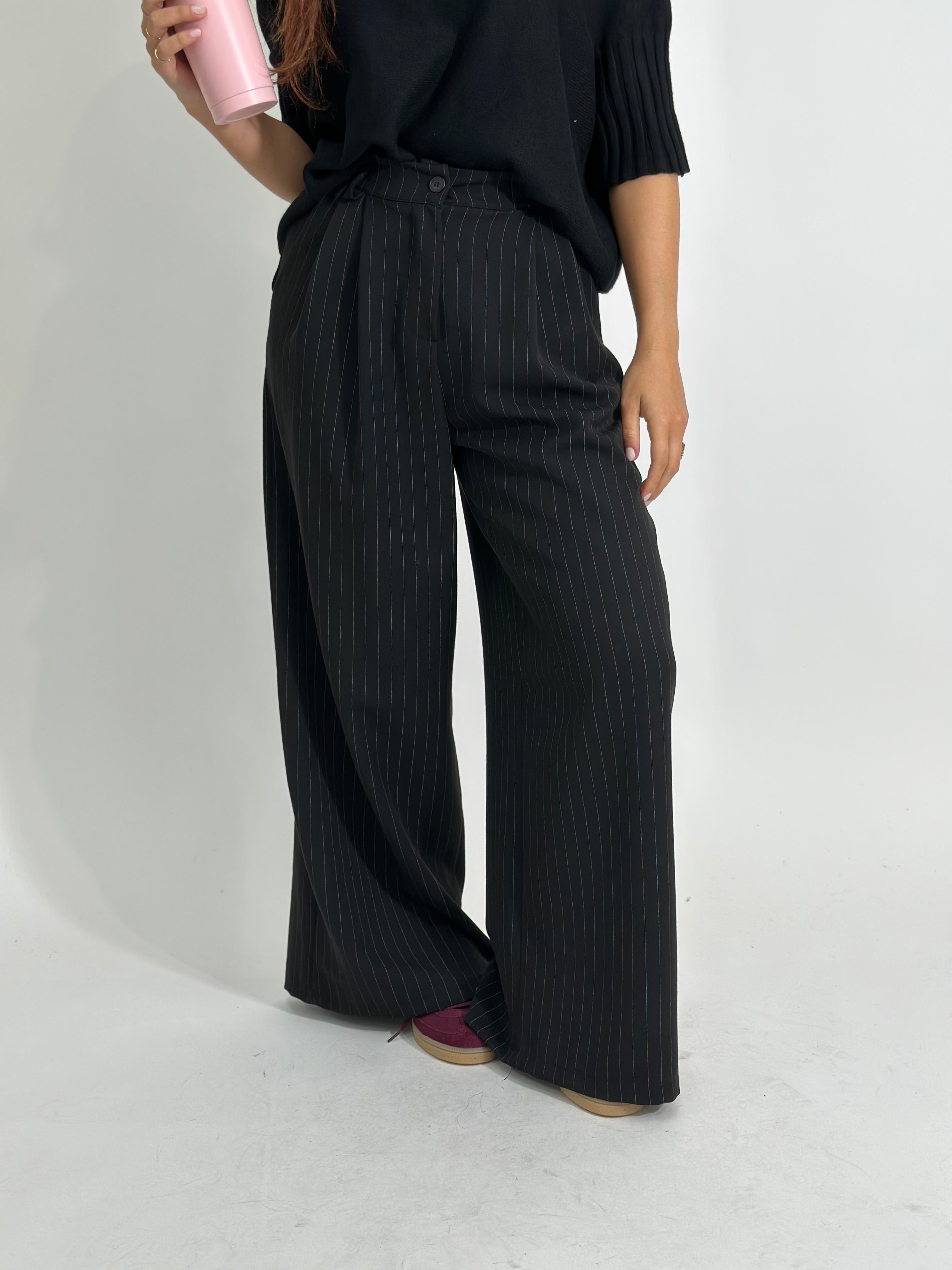 Pantalone gessato 7158 NERO