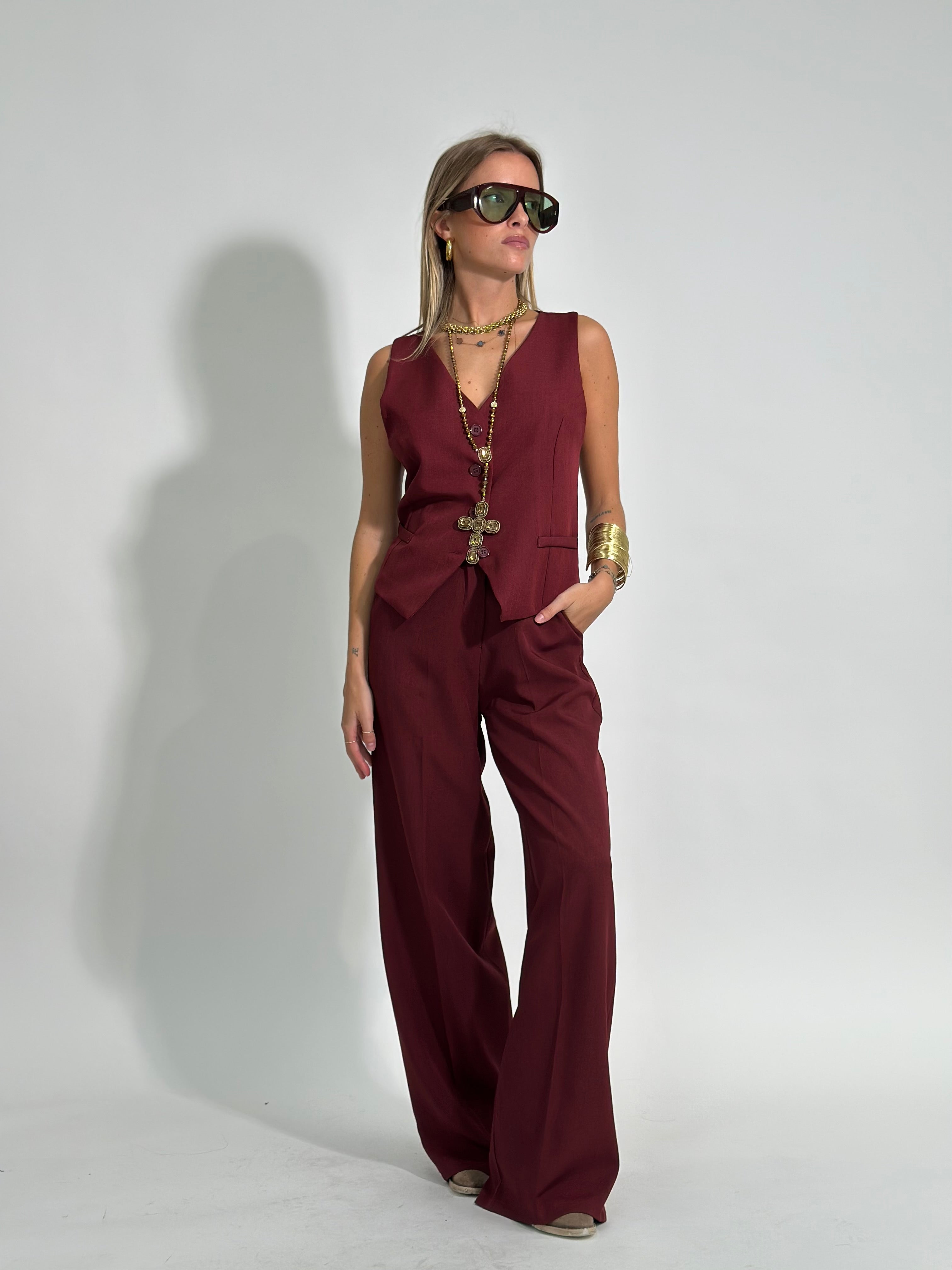 Completo gilet 231280 BURGUNDY