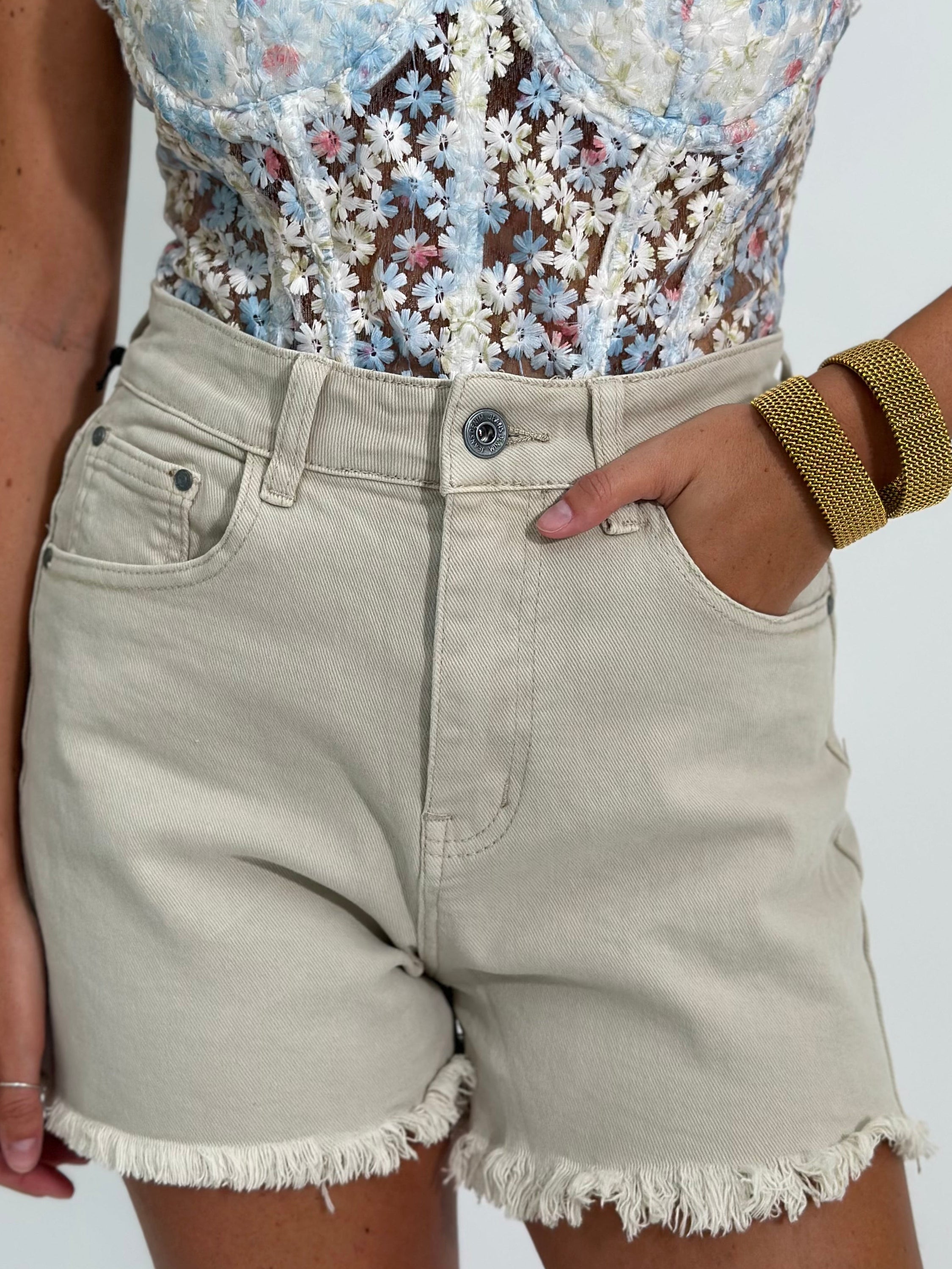 Pantaloncino Denim-ECRU' 5218