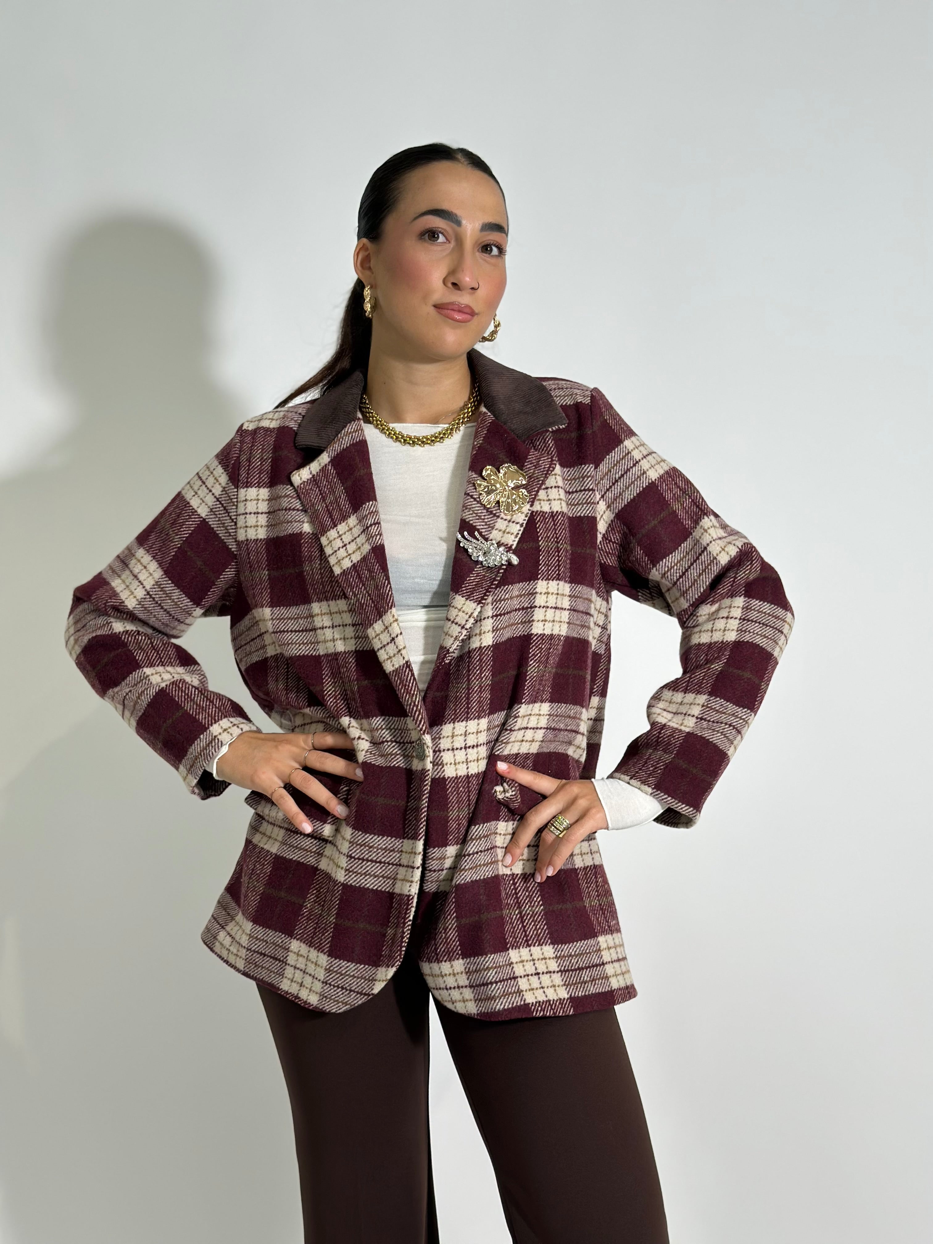 Giacca Check 7869 BURGUNDY