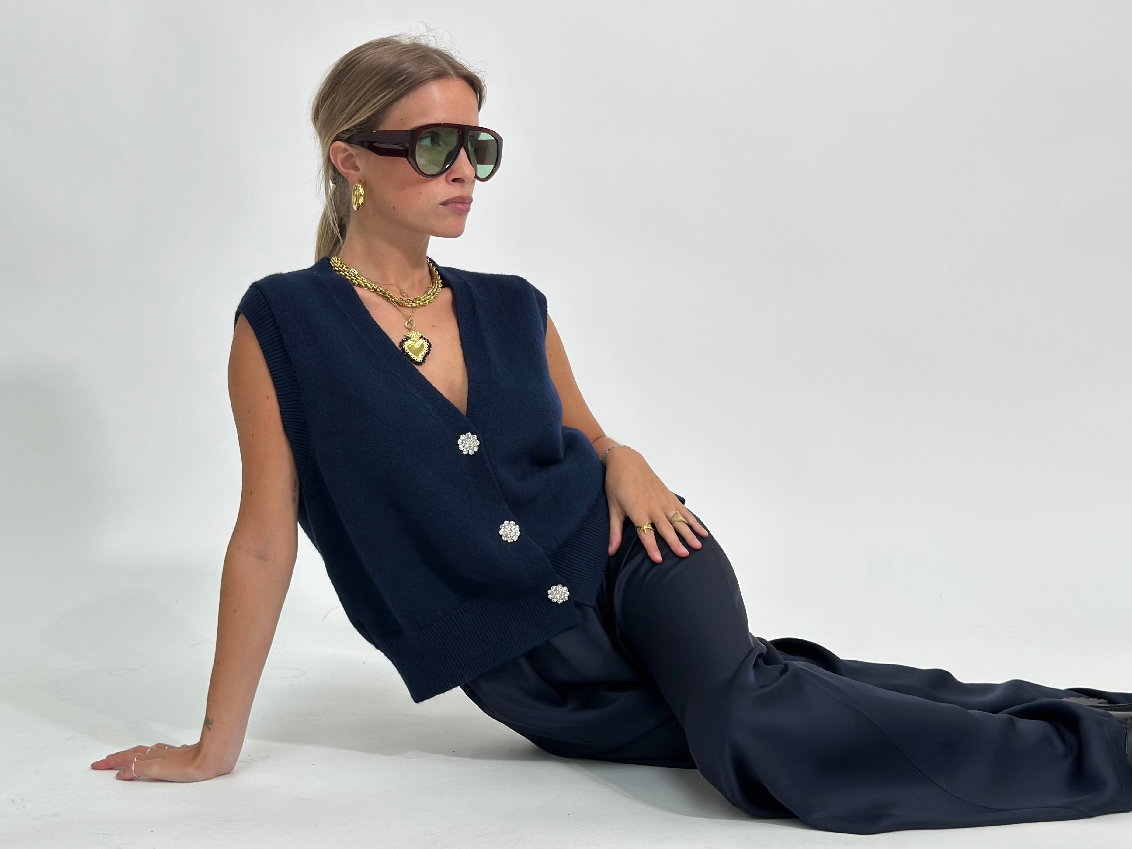 Gilet gioiello H5666 BLU