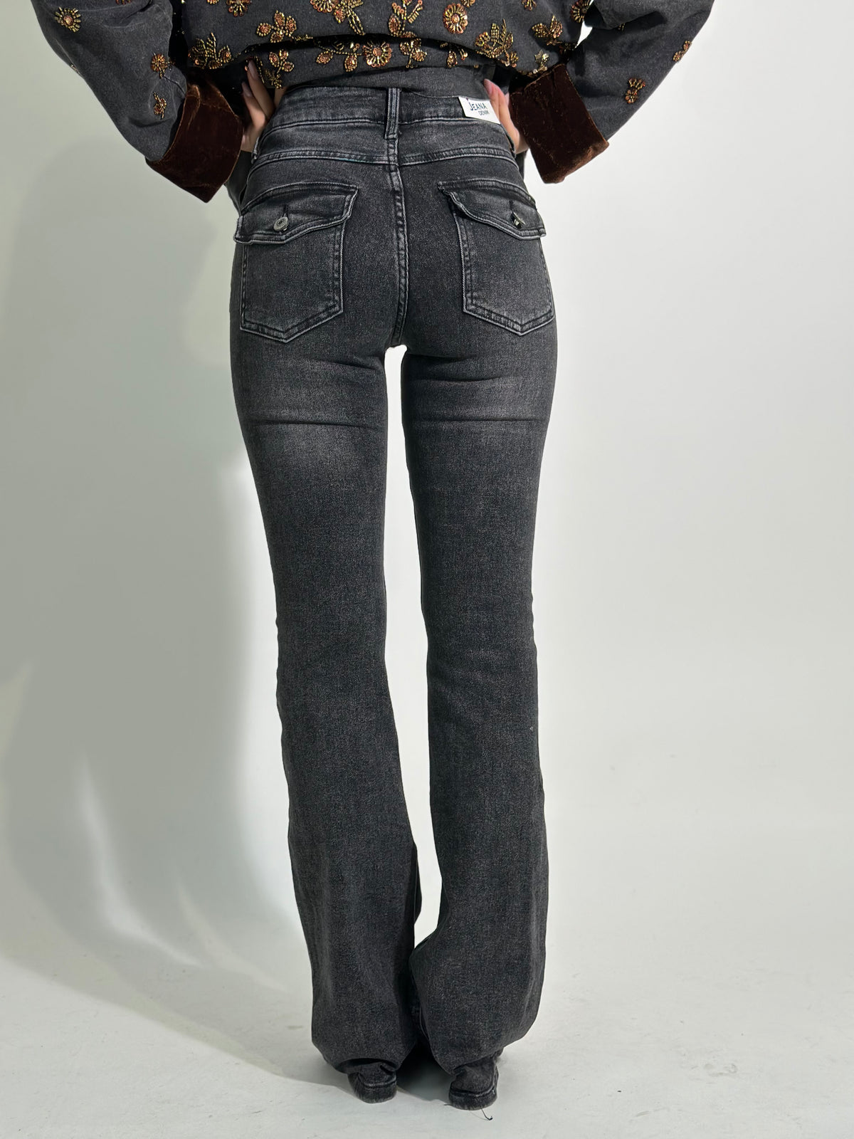 Jeans flare 9096-2 GRIGIO